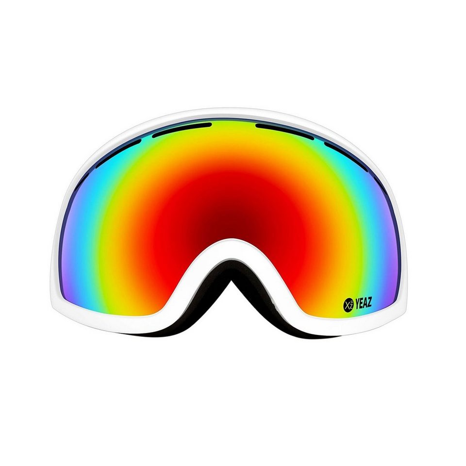 YEAZ Skibrille PEAK ski- snowboardbrille rot/weiß, Premium-Ski- und  Snowboardbrille für Erwachsene und Jugendliche