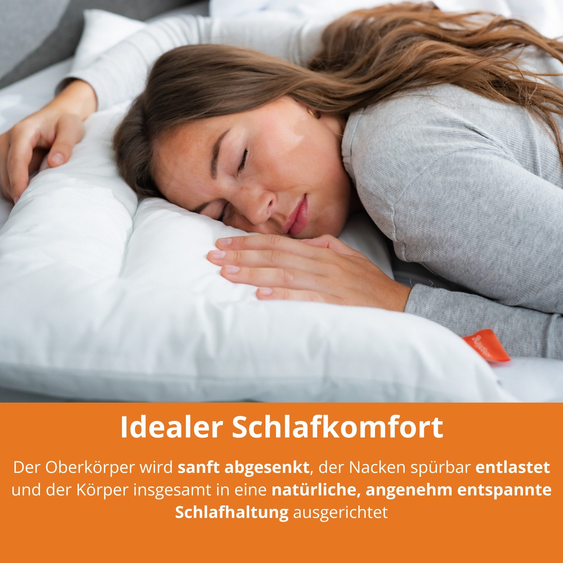 sleepling Bauchschläferkissen Kopfkissen für Bauchschläfer, Füllung: Polyester, Bauchschläfer, extra flach (2,5 cm), wirbelsäulenschonend, orthopädisch