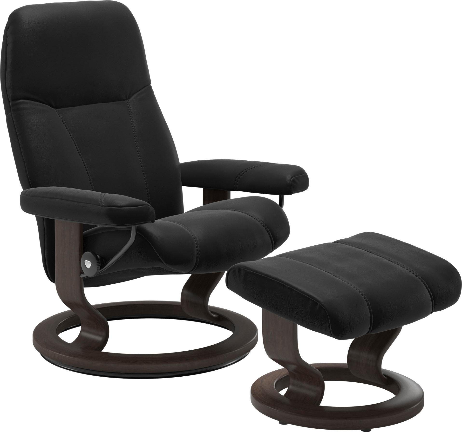 mit Größe Wenge Gestell Consul M, Relaxsessel Relaxsessel Hocker), (Set, mit Hocker, Base, mit Classic Stressless®