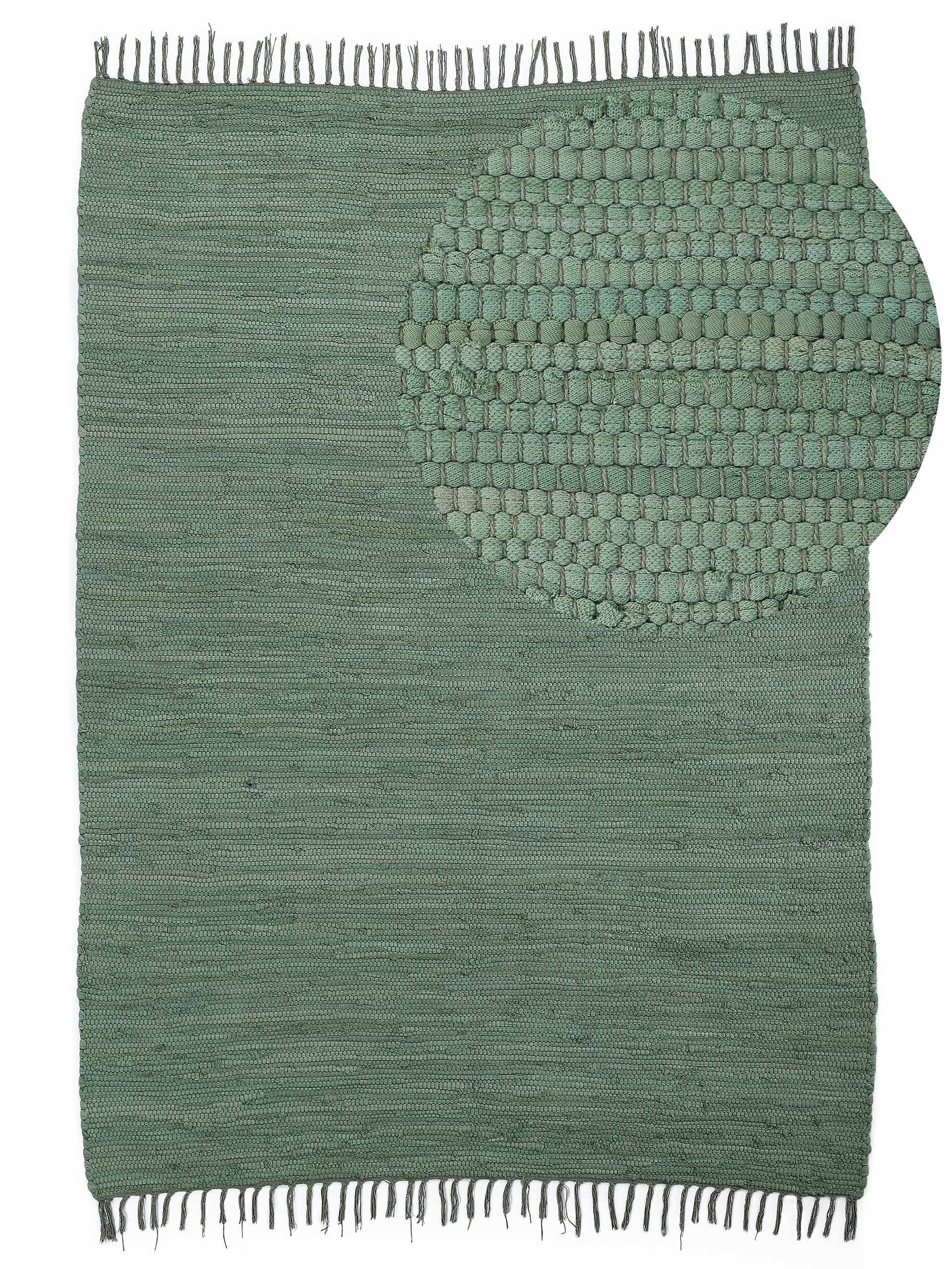 carpetfine Teppich Kelim Chindi uni, auch als Läufer, rechteckig, Höhe: 5 mm, Wendeteppich, reine Baumwolle, handgewebt, Uni-Farben, mit Fransen