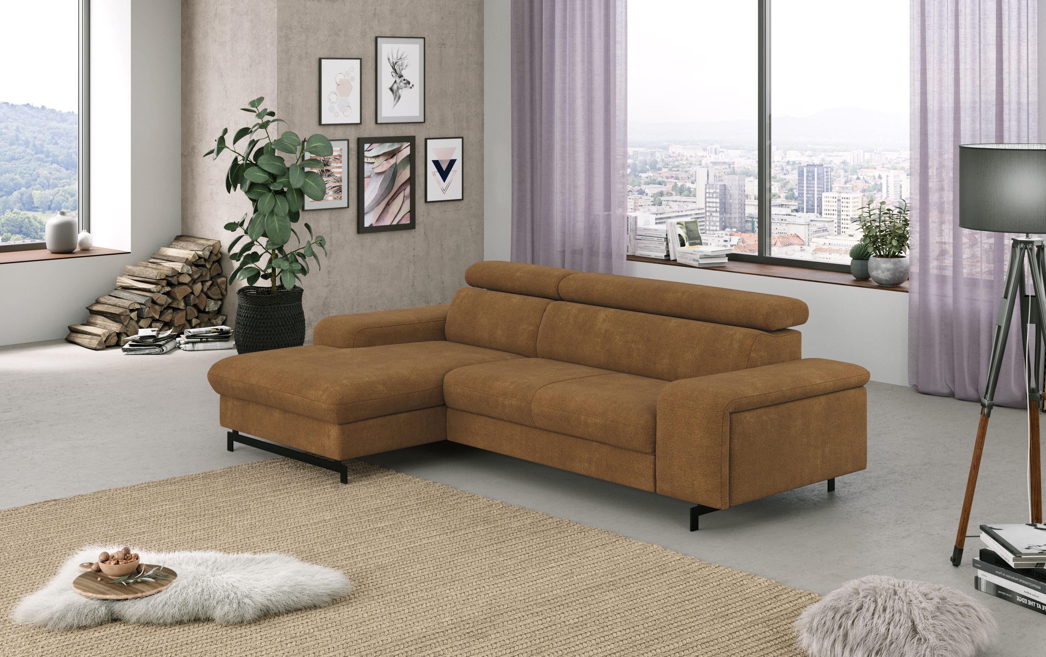 COTTA Ecksofa Emma L-Form, mit Kopfteilverstellung, günstig online kaufen