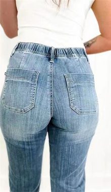 AFAZ New Trading UG Loose-fit-Jeans Lockere, lässige Stretch-Haremshose für Damen im Frühling und Sommer