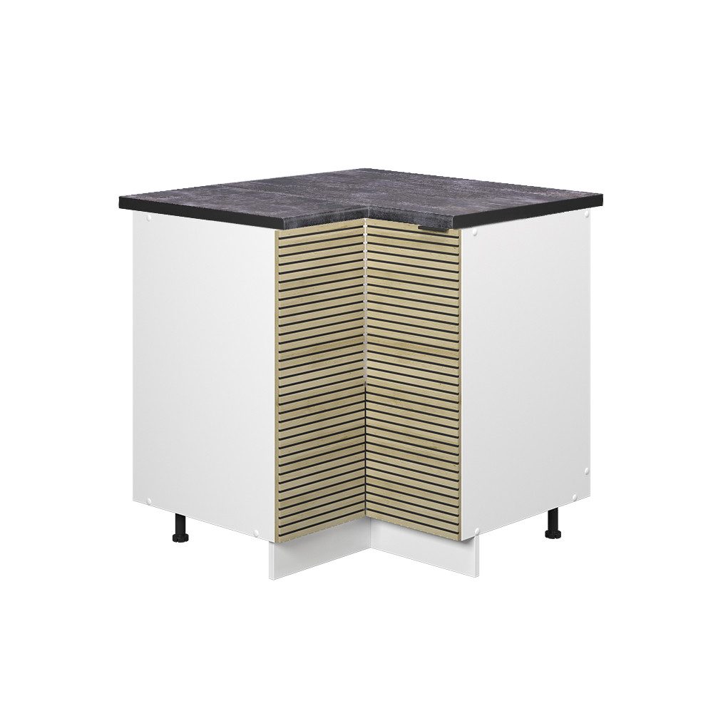 Vicco Eckunterschrank Fame-Line, Eiche Paneel/Weiß, 80.5 günstig online kaufen