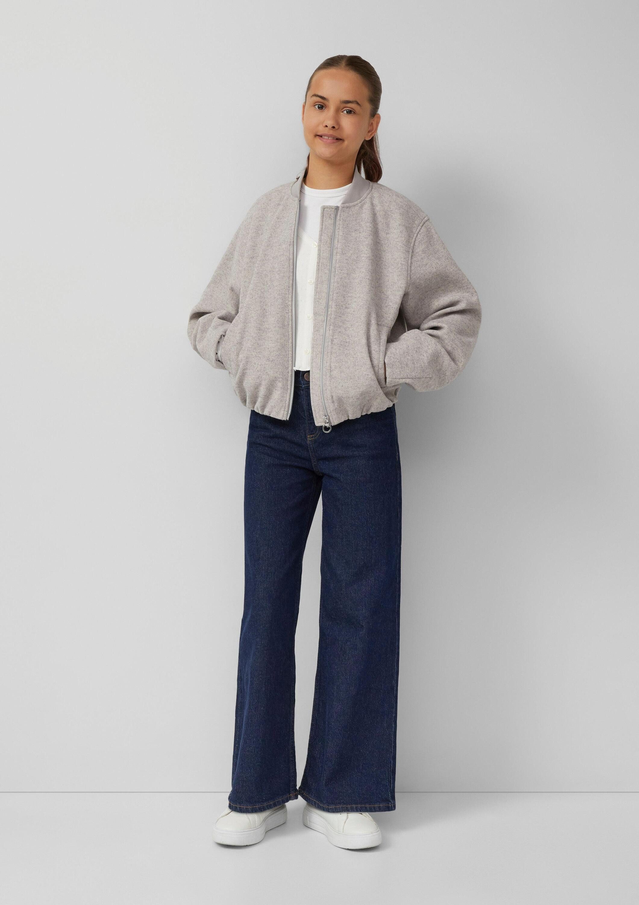 s.Oliver Langarmshirt T-Shirt Kurze Ajour-Strickjacke mit Zierknopfleiste – Bild 3 von 4
