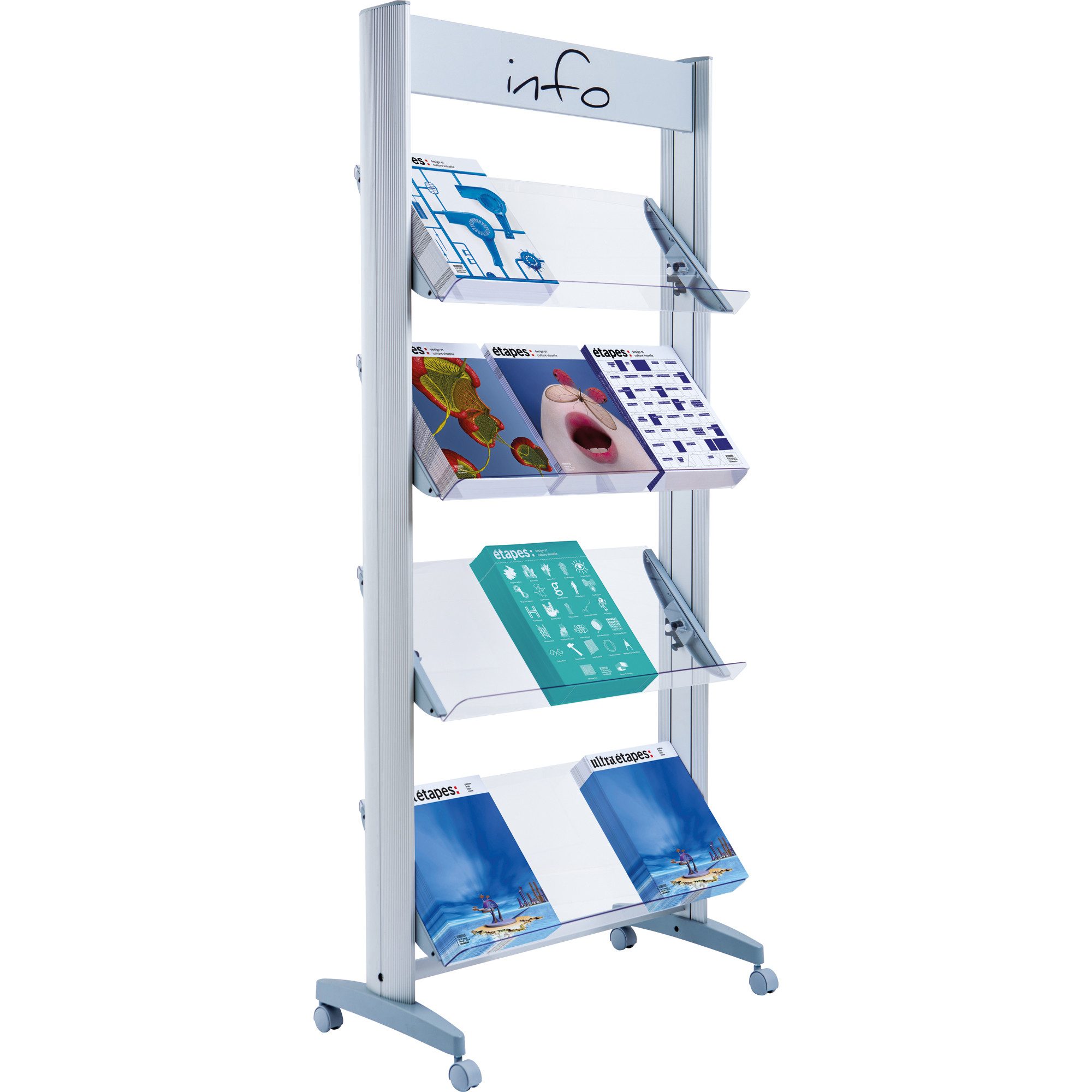 PAPERFLOW Stehsammler Prospektständer 12.A4TT.35 Metall aluminium