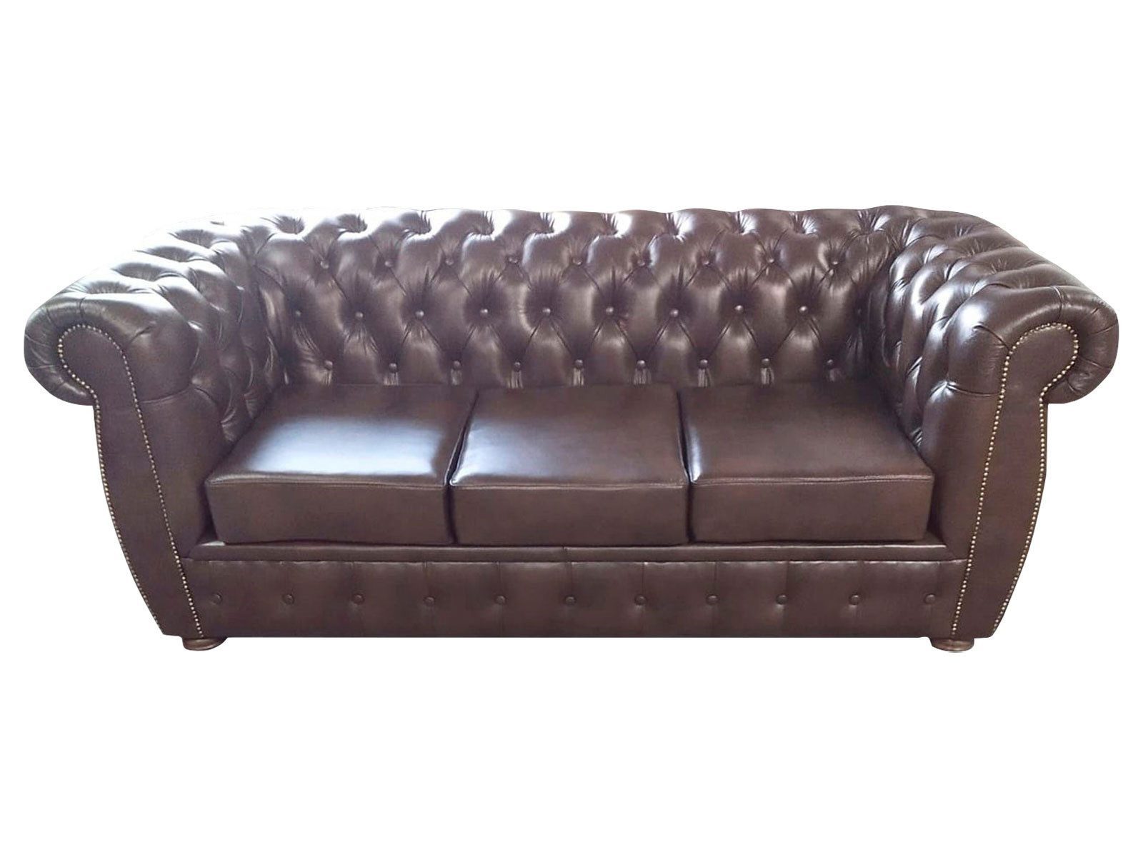 Sofa Chesterfield Sofa Ledersofa Couch 3 Sitzer Original Braun Sofas
