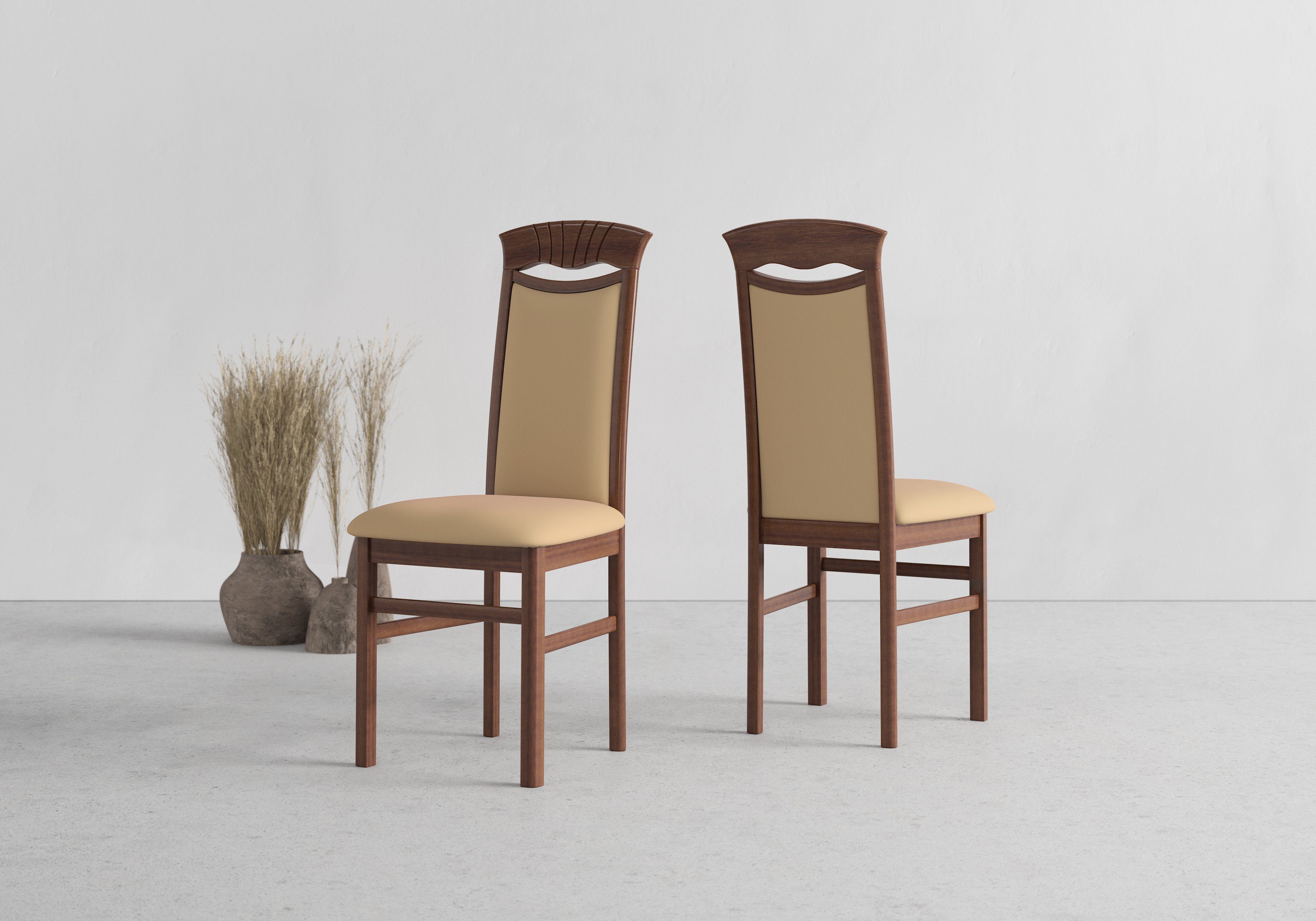 Home affaire Esszimmerstuhl Franz (Set, 2 St), strapazierfähige Microfaser, günstig online kaufen