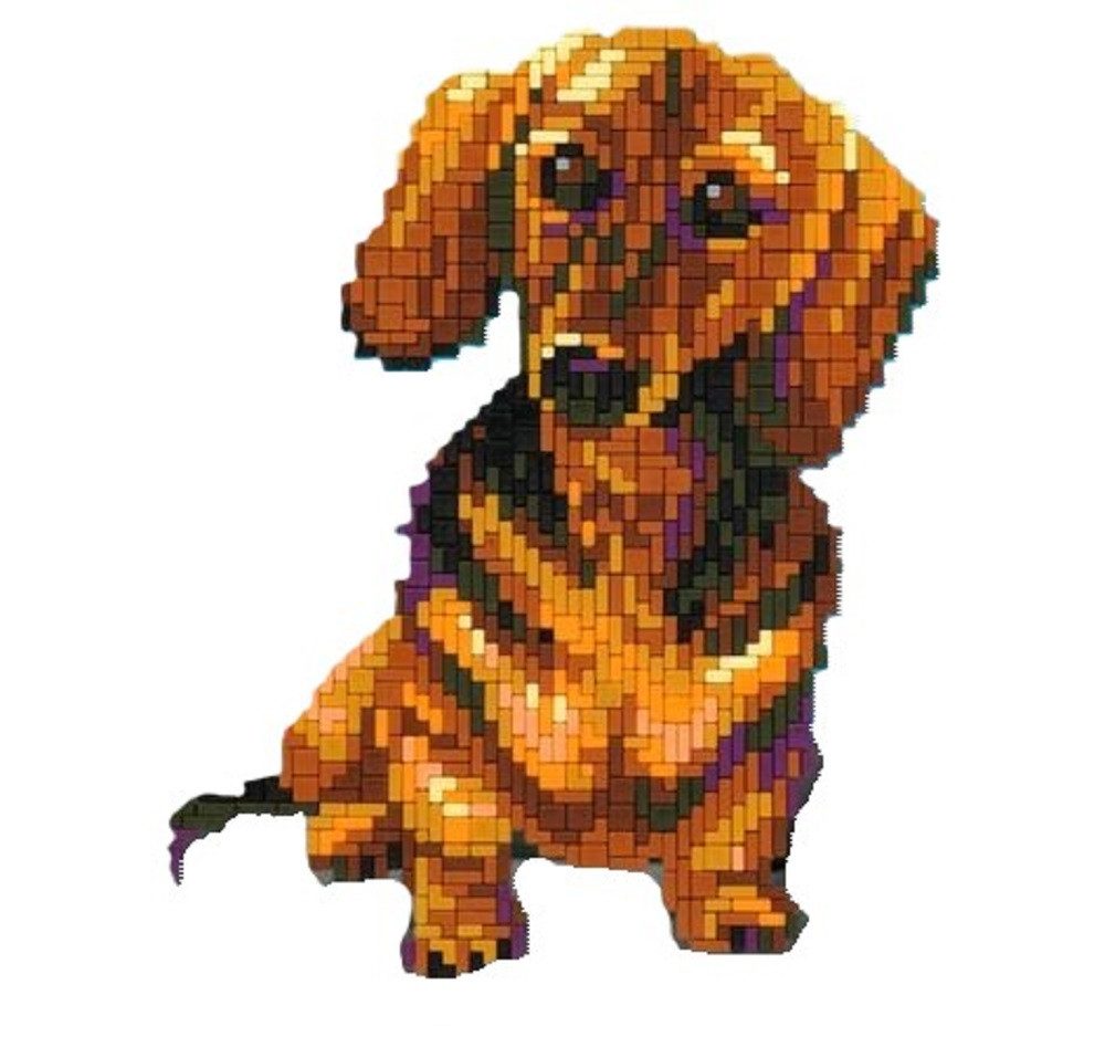 Stick it Steckpuzzle Dackel Waldi, 1200 Puzzleteile, Bildgröße: 33 x 26 cm