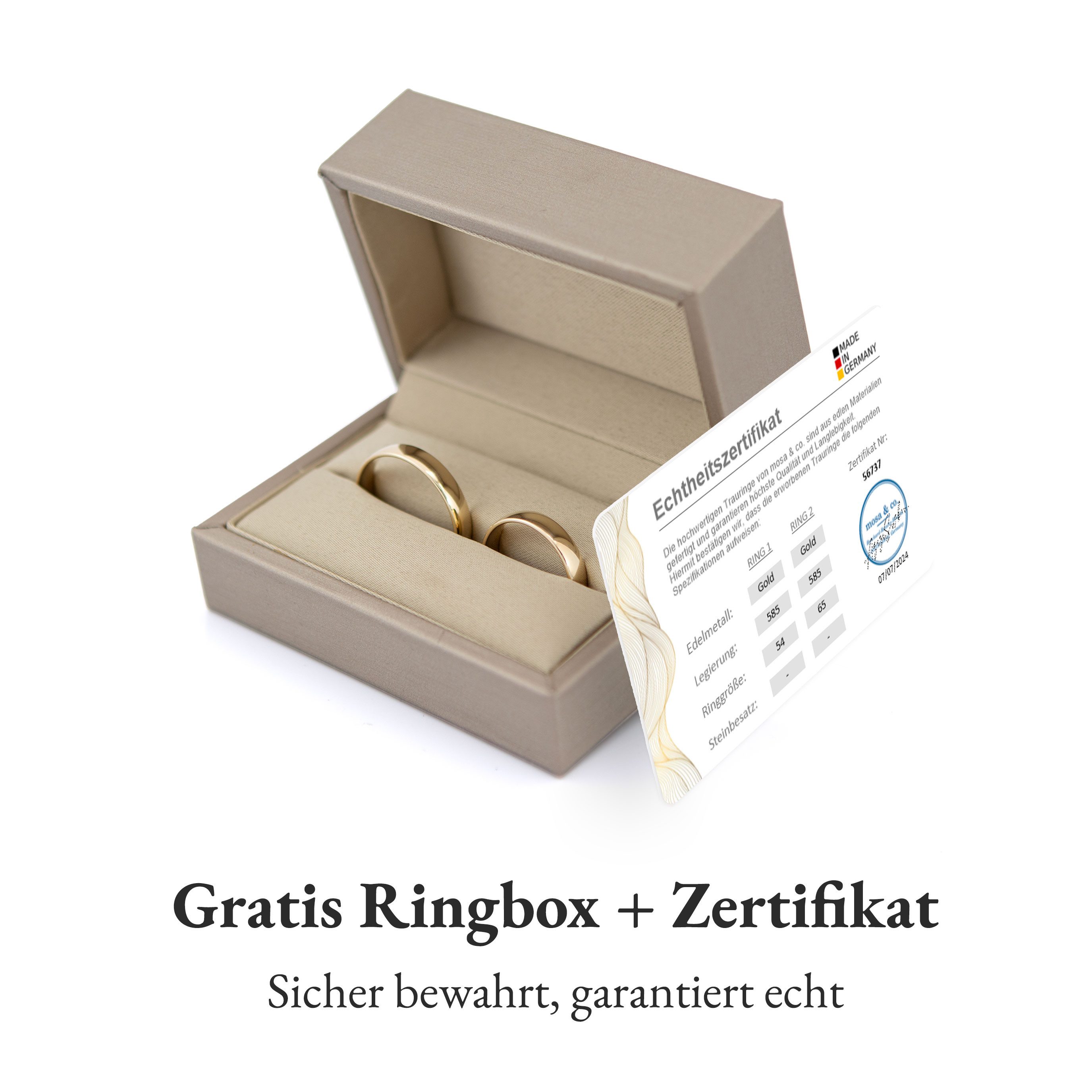 mosa & co. Trauring Klassisch 3.0 mm 585 / Gelbgold, Hochzeitsringe Verlobungsringe Partnerringe