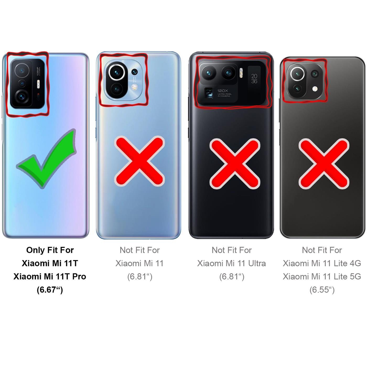 CoolGadget Handyhülle Marmor Slim Case für Xiaomi 11T / 11T Pro 6,67 Zoll, Hülle Dünne Silikon Schutzhülle für Xiaomi 11T, 11T Pro Hülle