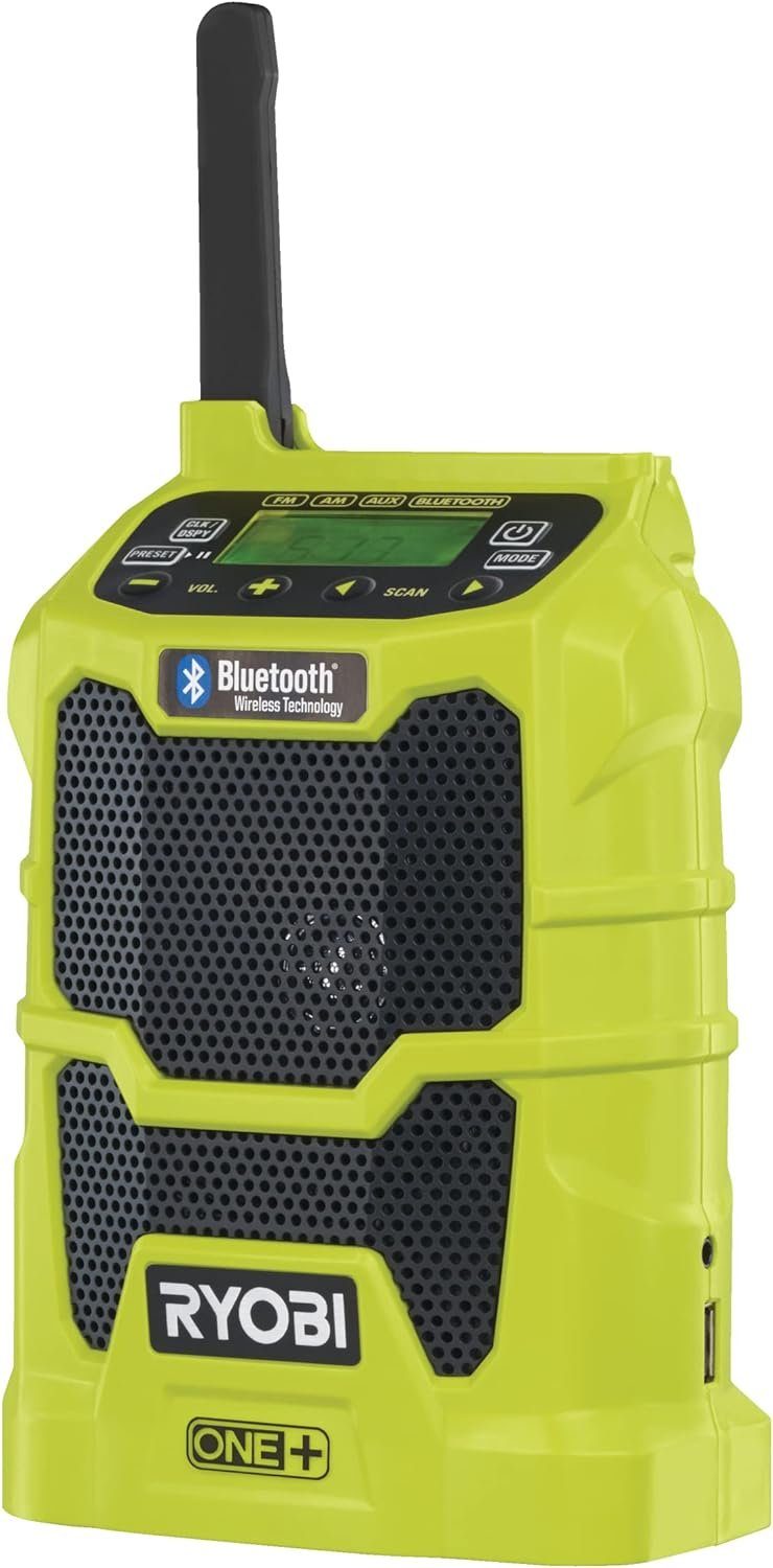 Ryobi Bluetooth 18V ONE+ Baustellenradio (AM / FM - Radio, ohne Akku und Ladegerät)
