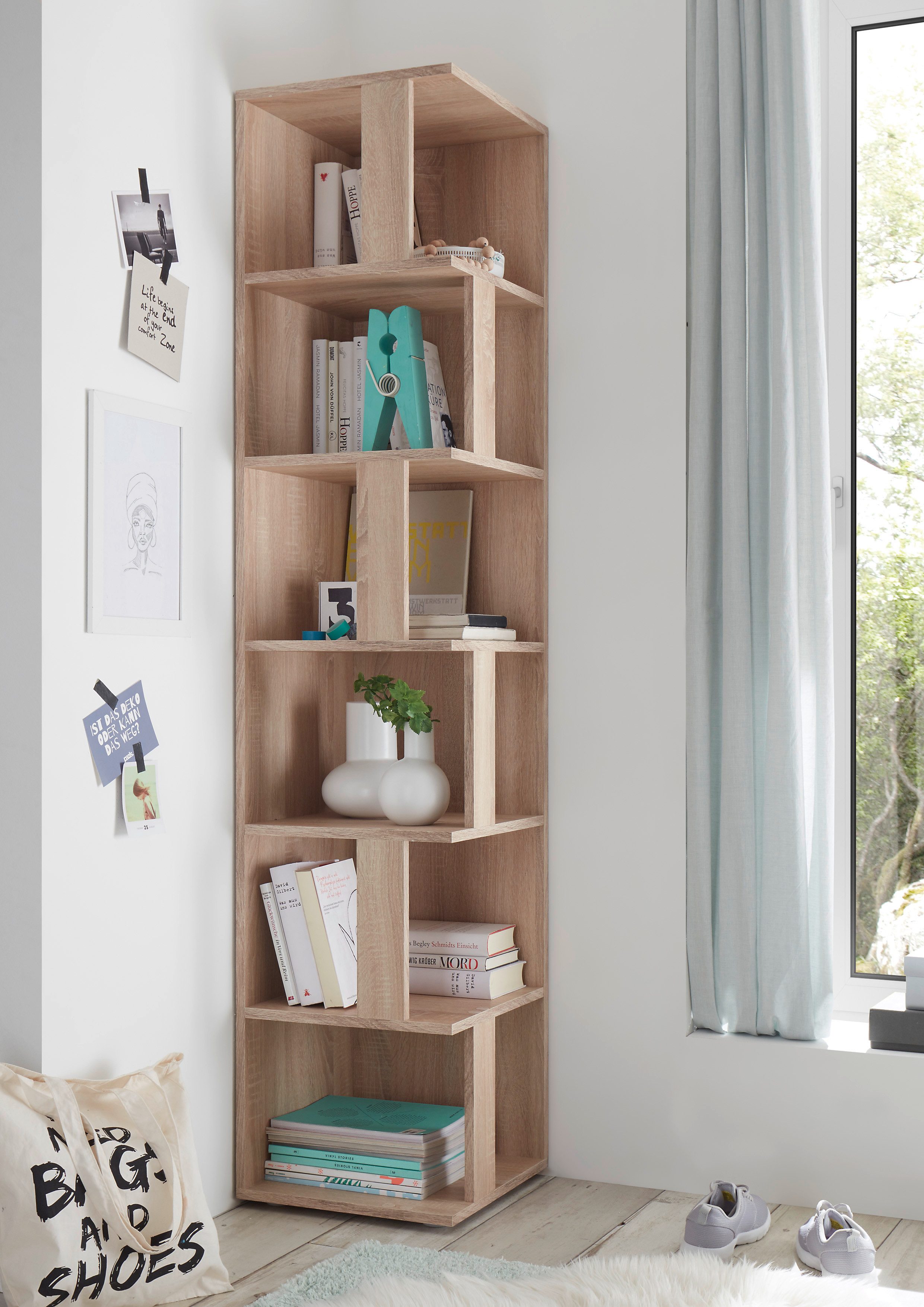 BEGA OFFICE Eckregal Corner Shelf, mit 6 offenen Fächer, 37,5x37,5x186 cm günstig online kaufen
