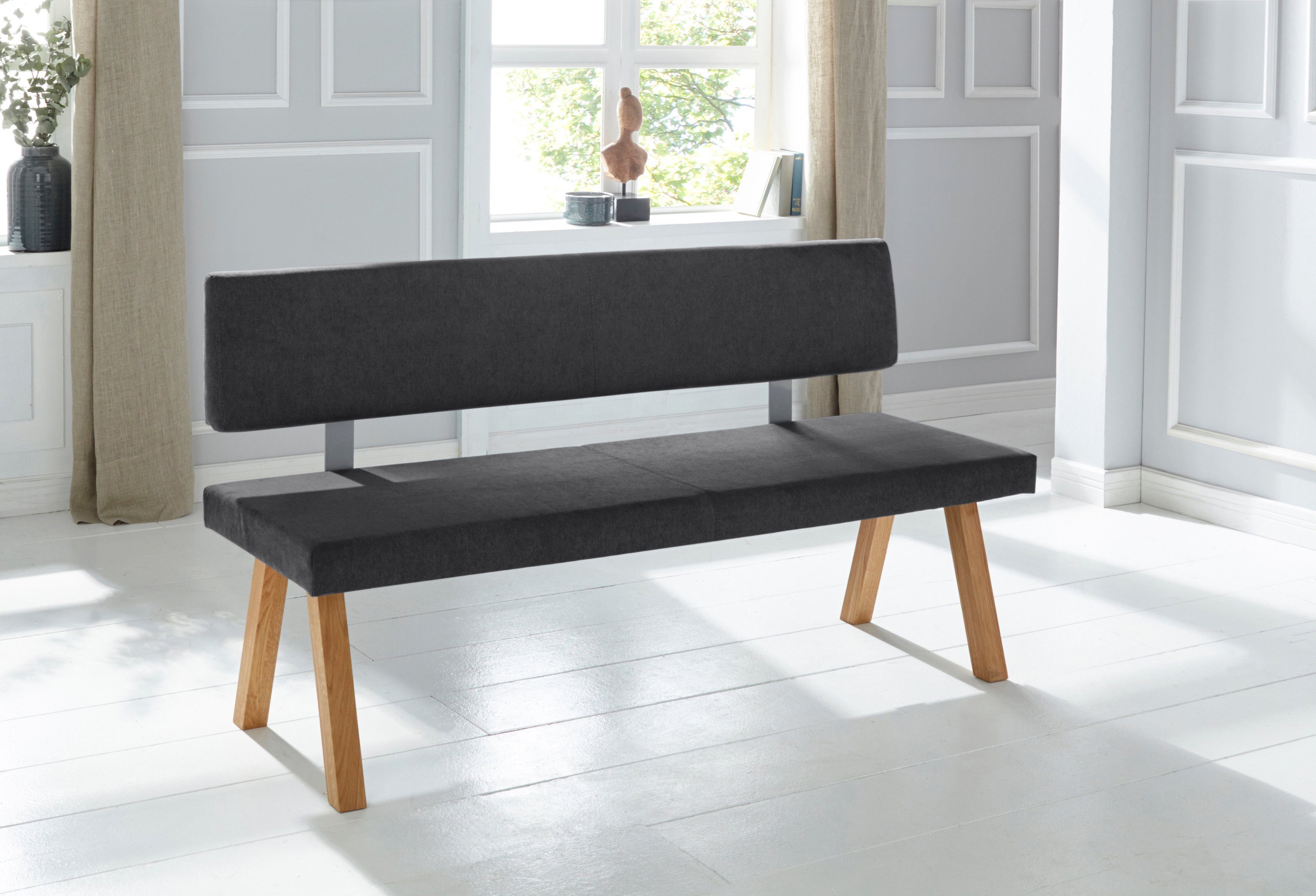 Home affaire Bank "Mobilar Rio" mit Rückenlehne und aus Massivholz günstig online kaufen