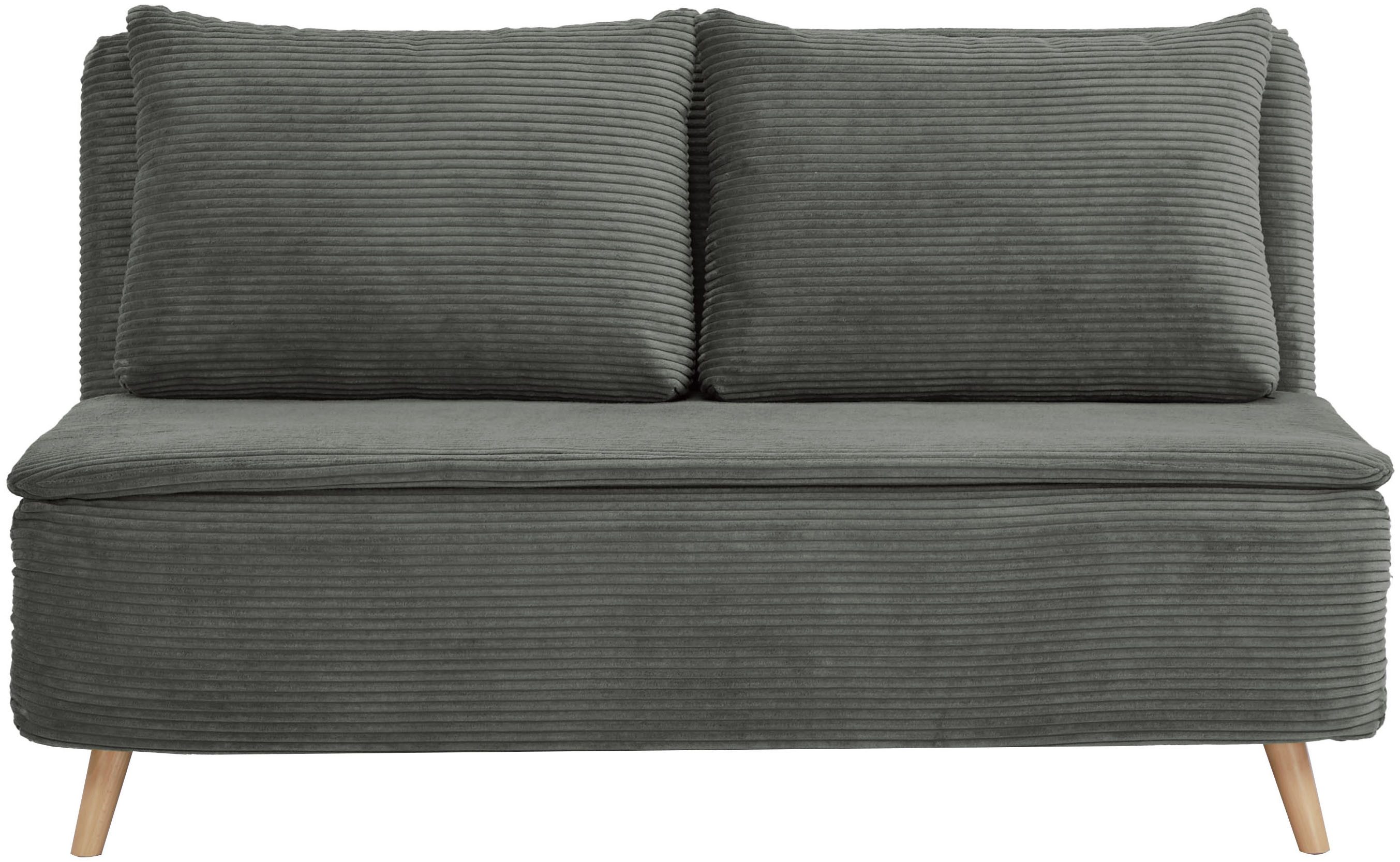 Home affaire Schlafsofa AINSLEY 140 cm -2-Sitzer, verstellbare Rückenlehne, wandelbar zum Gästebett, Relaxsofa, Webstoff u. Cord-Bezug