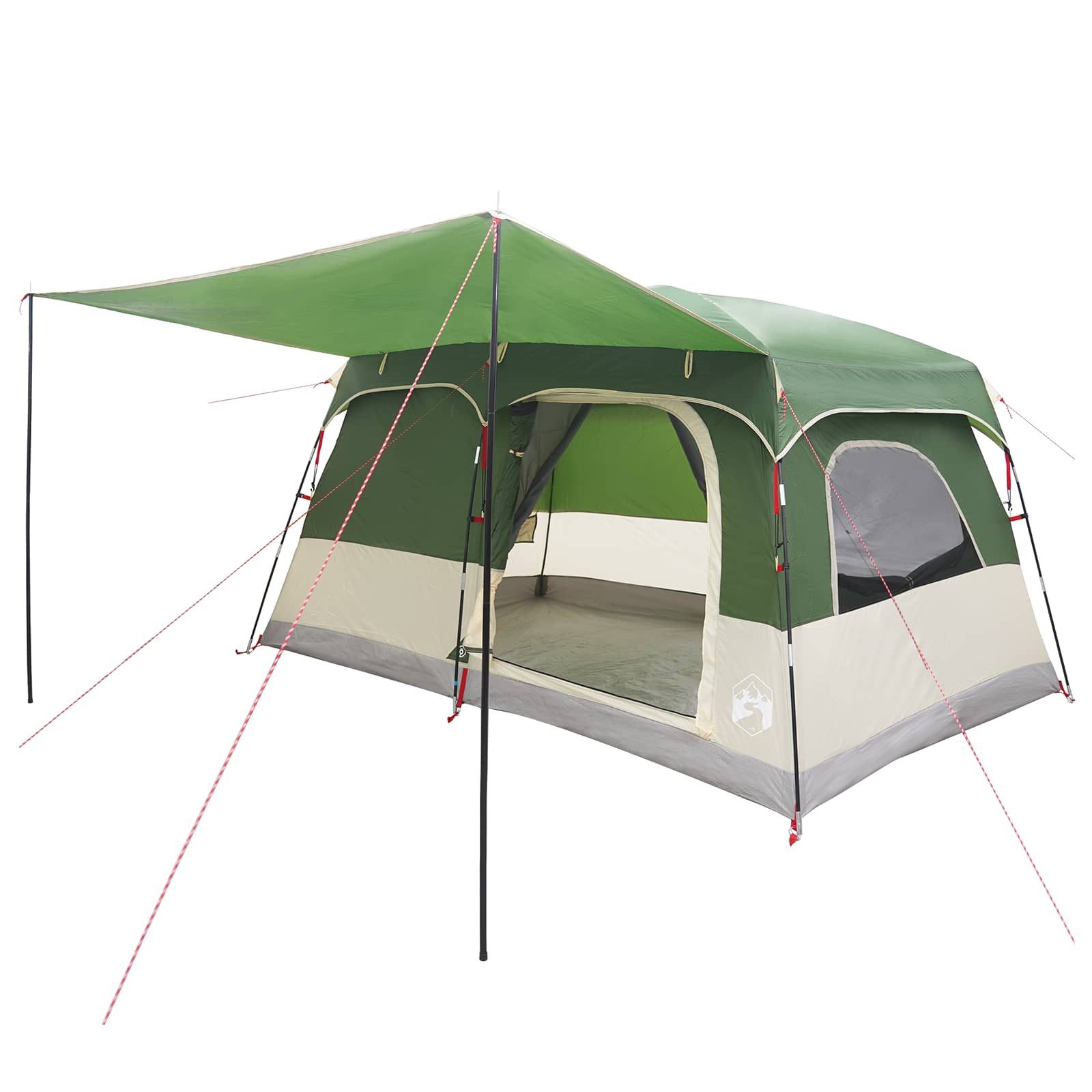 vidaXL Kuppelzelt Familienzelt 8 Personen Grün Polyester, (1 tlg)