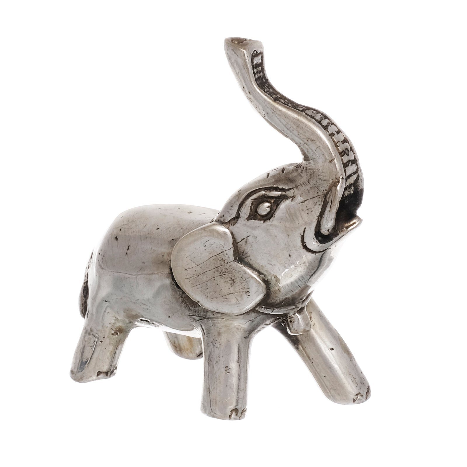 Dekofigur Glück Geschenk Brillibrum Glücksbringer Skulptur Elefant Messing Silber