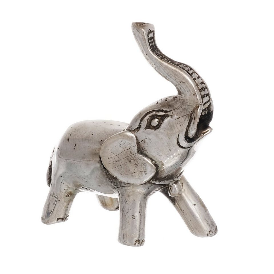 Brillibrum Dekofigur Elefant Glücksbringer Geschenk Silber Skulptur Glück  Messing