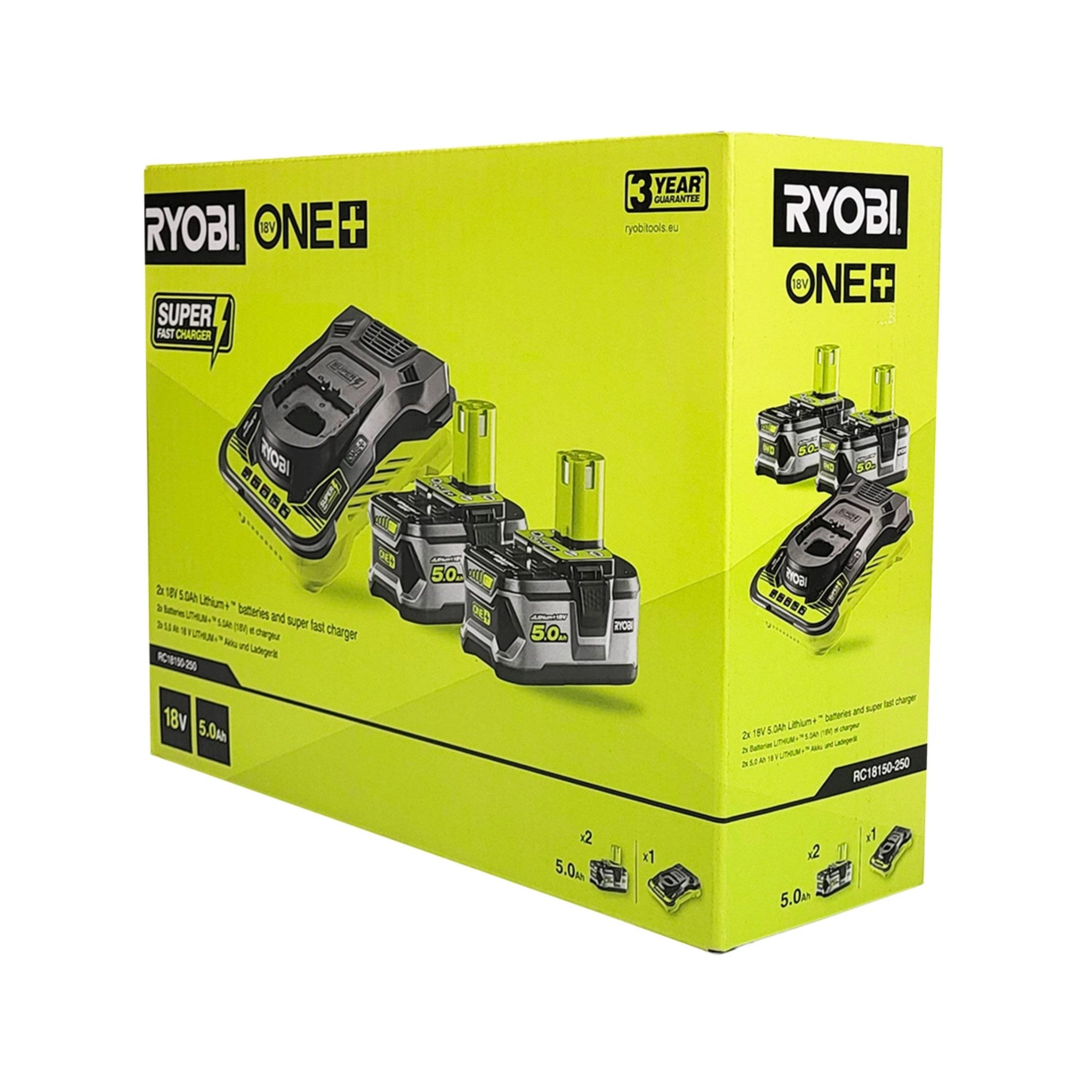 Ryobi Ryobi RC18150-250X Ladegerät-Set 18 V ONE+ 5,0 A + Akkus Akku-Set (1 St)