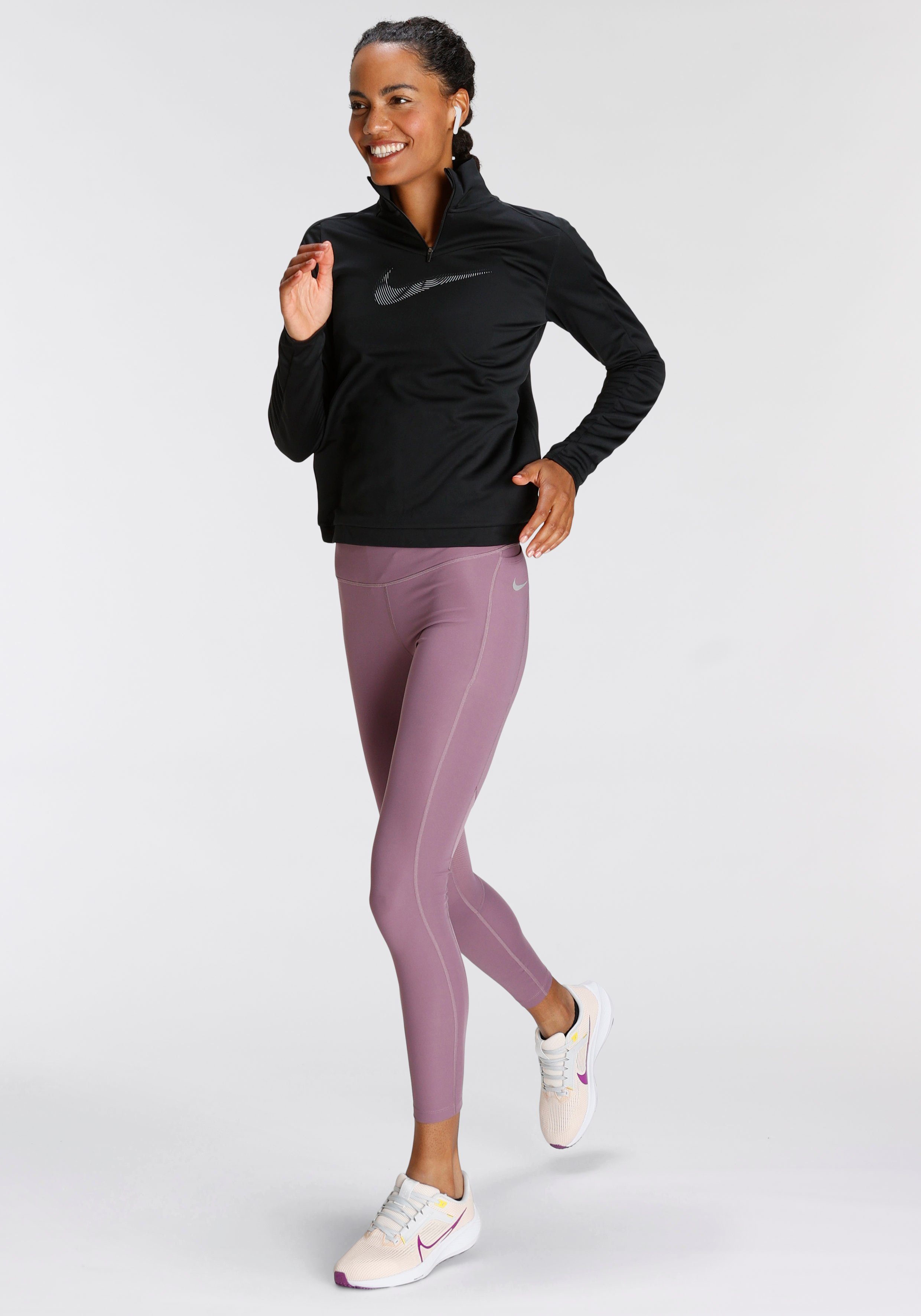 Nike Lauftights VIOLET FAST POCKET MID-RISE WOMEN'S SILV EPIC RUNNING LEGGINGS DUST/REFLECTIVE