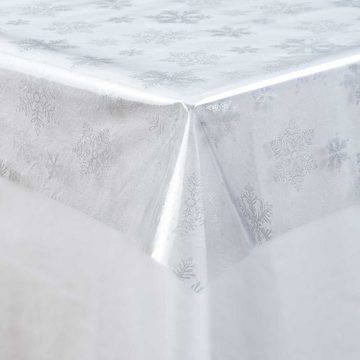 laro Tischdecke Wachstuch-Tischdecken Abwaschbar Folie Transparent. Blumen rechteckig