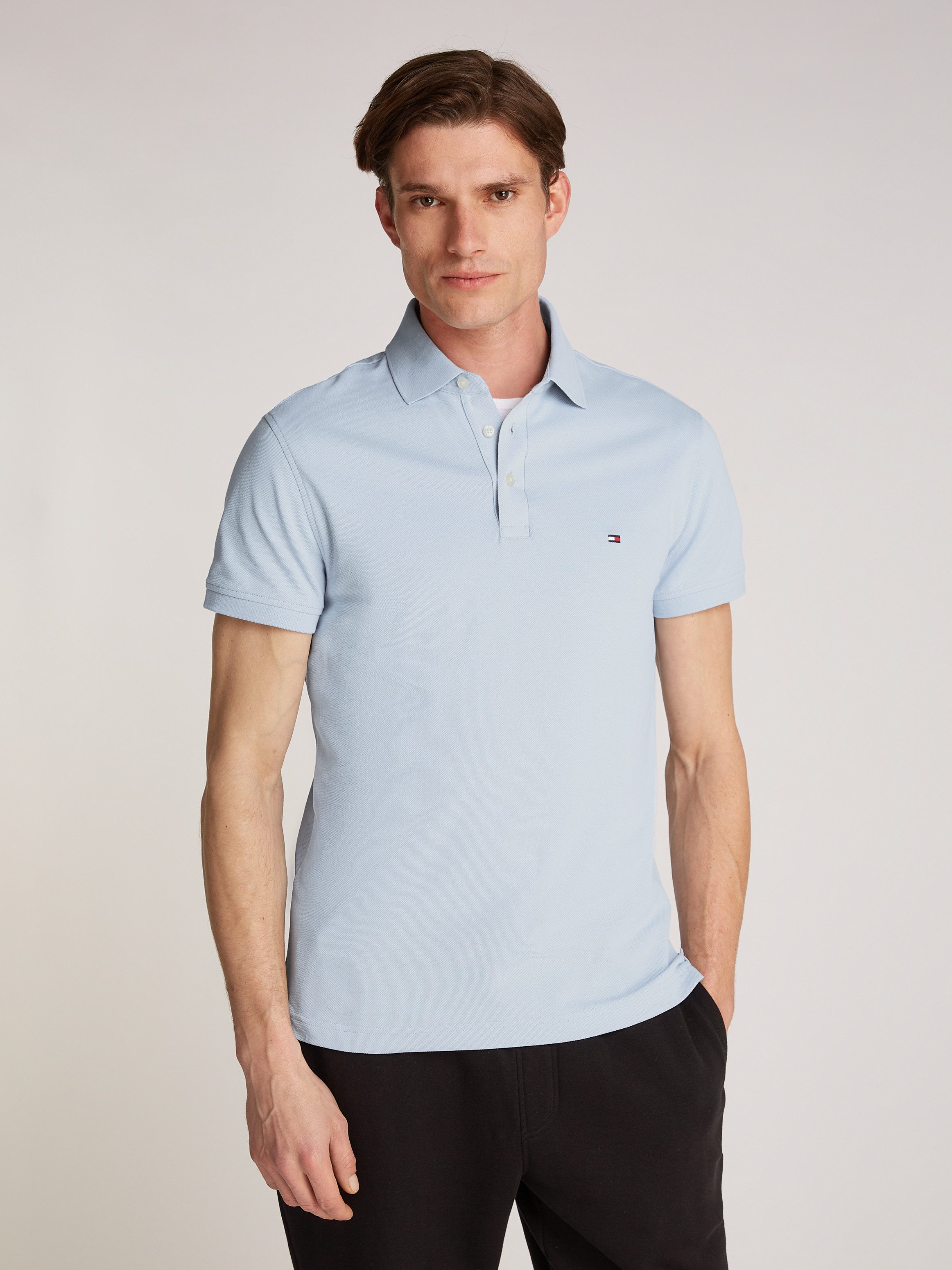 Tommy Hilfiger Poloshirt 1985 SLIM POLO mit Piqué-Struktur und Stickerei me günstig online kaufen
