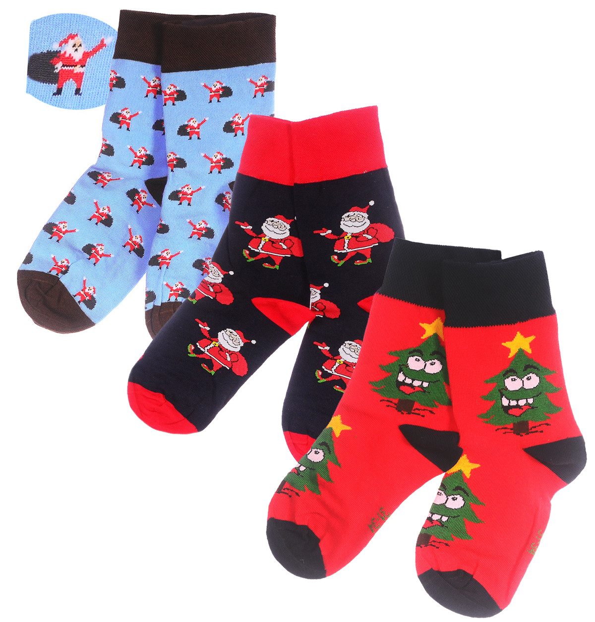 Socken Weihnachtssocken Geschenk Set 3 Paar socks Strümpfe unisex