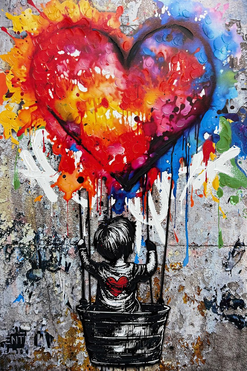 ArtUniverse Gemälde Love Balloon 60 x 90 cm, Menschenmotiv