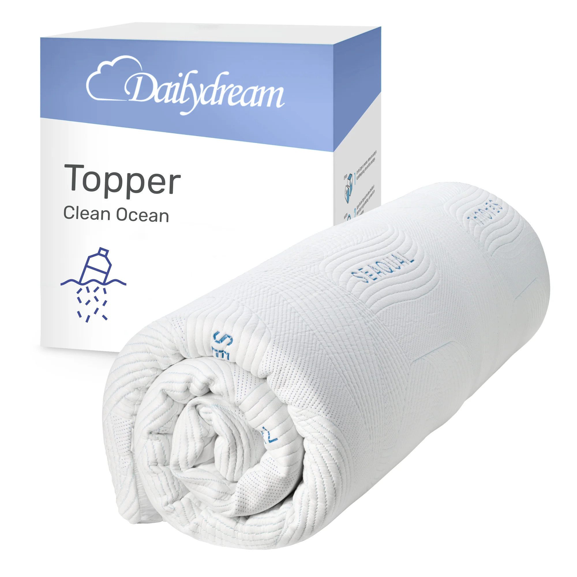Dailydream, Topper Zertifiziert & ergonomisch, Memory Foam, H1/2, rutschfest, Abnehmbarer Bezug, Waschbar bei 30 Grad, 100% Memory Foam