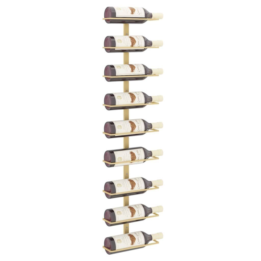 vidaXL Weinregal Wand-Weinregal für 9 Flaschen Golden Eisen