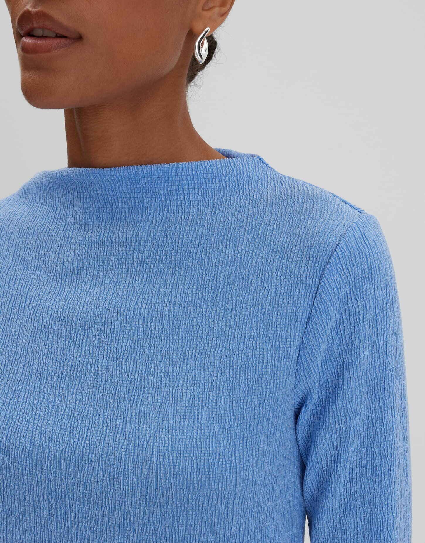 someday Langarmshirt Langarmshirt KELONI Slim aus Kreppstoff