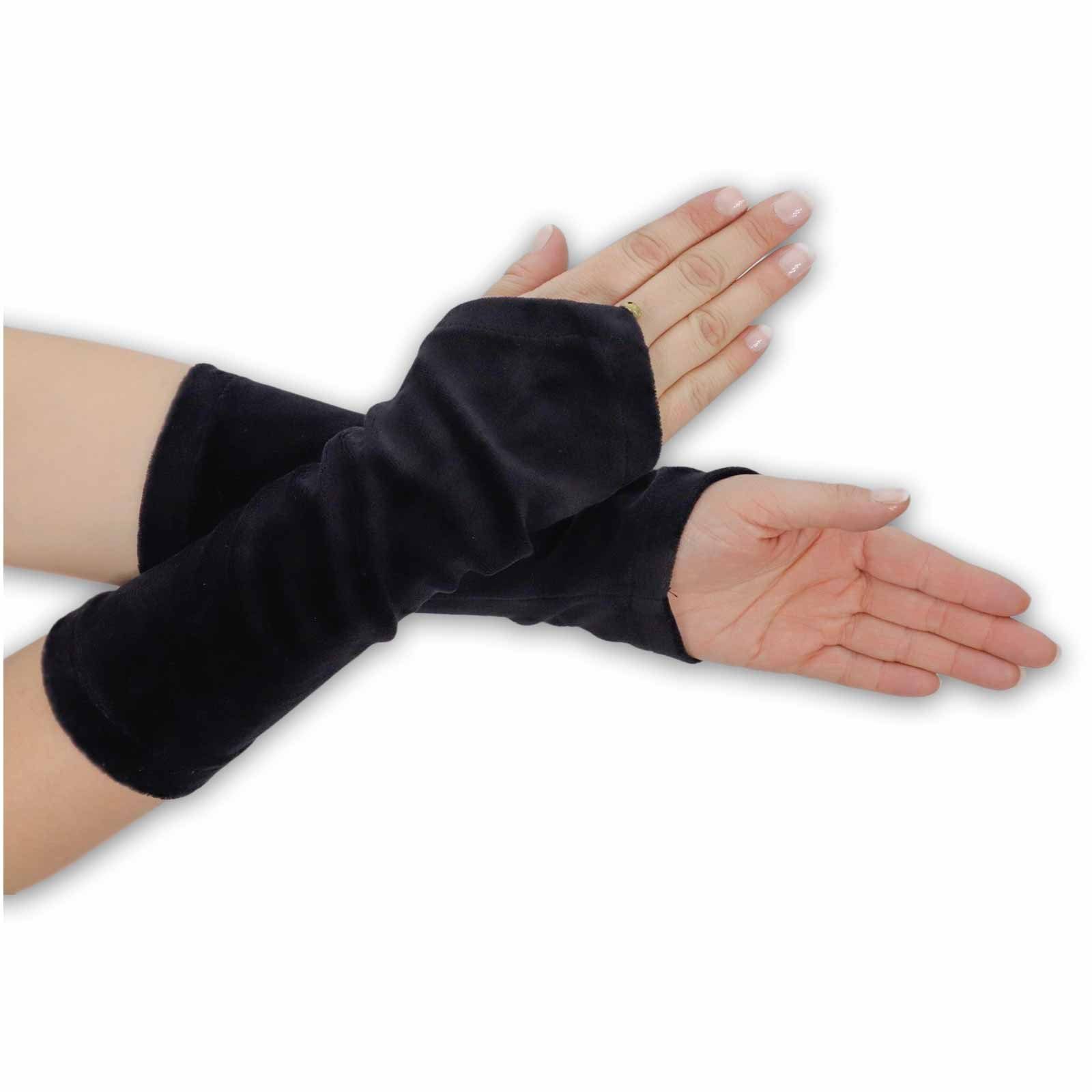 Armstulpen Boho Glöckchen MAGIE Armstulpen Handschuhe UND Schwarz Samt + / Damen Stulpen Black KUNST Handwärmer