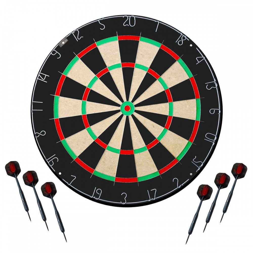 Karella Dartscheibe, (2 Darts Sets, 2 Darts Sets), Profivariante ohne Logos