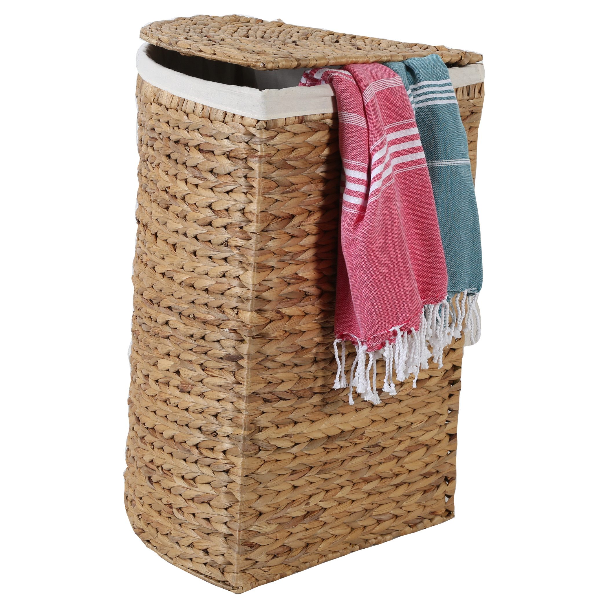 Casa Moro Wäschekorb Eckwäschekorb mit Deckel & Wäschesack aus Seegras gefl günstig online kaufen