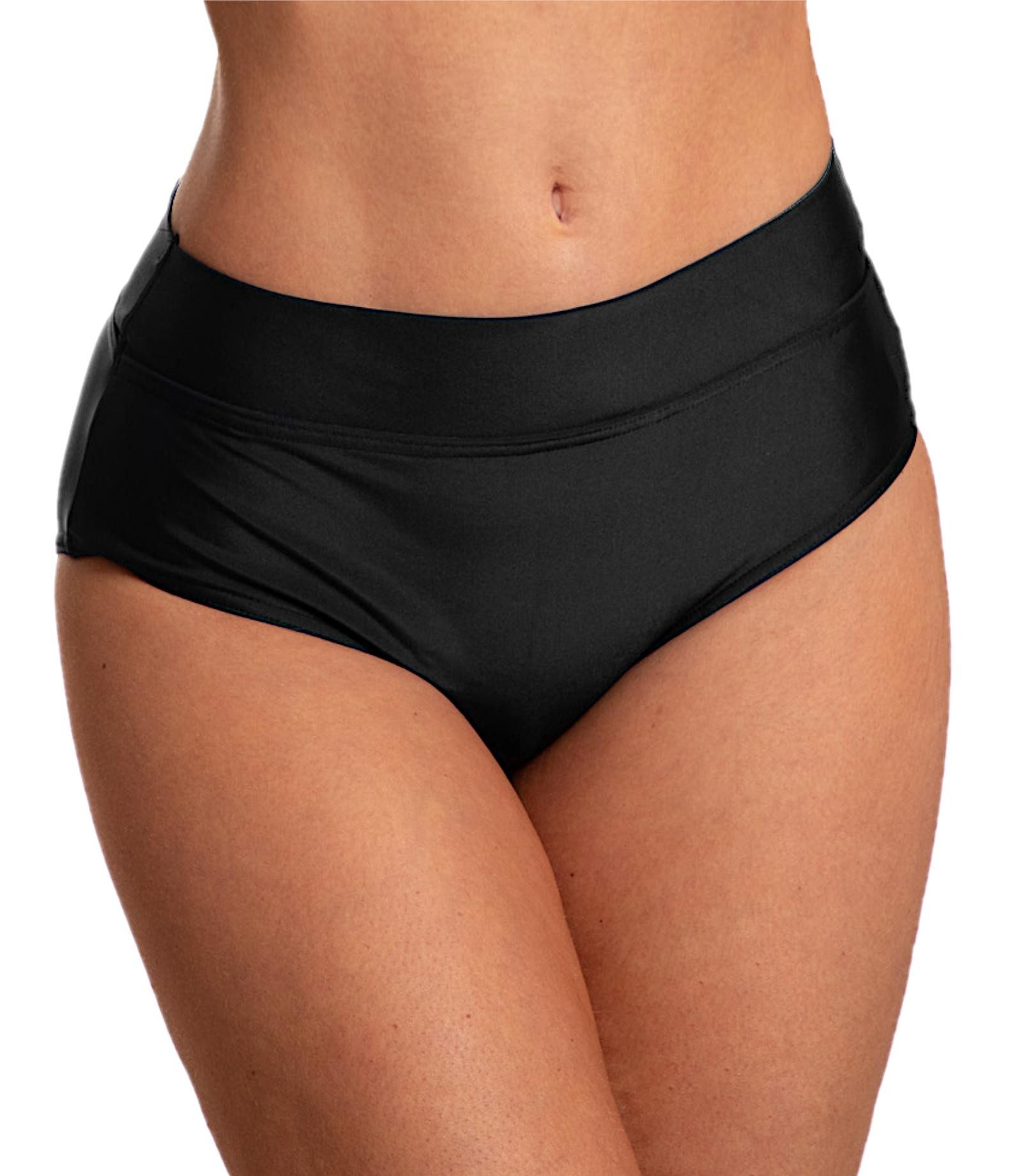 Aquarti Bikini-Hose Unterteil High Waist mit Umschlagbund