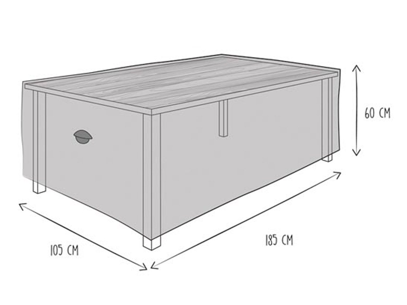 PEREL Gartenmöbel-Schutzhülle (1-St), Abdeckung Garten-Tisch bis 180cm Abdeckhaube Lounge-Möbel Atmungsaktiv