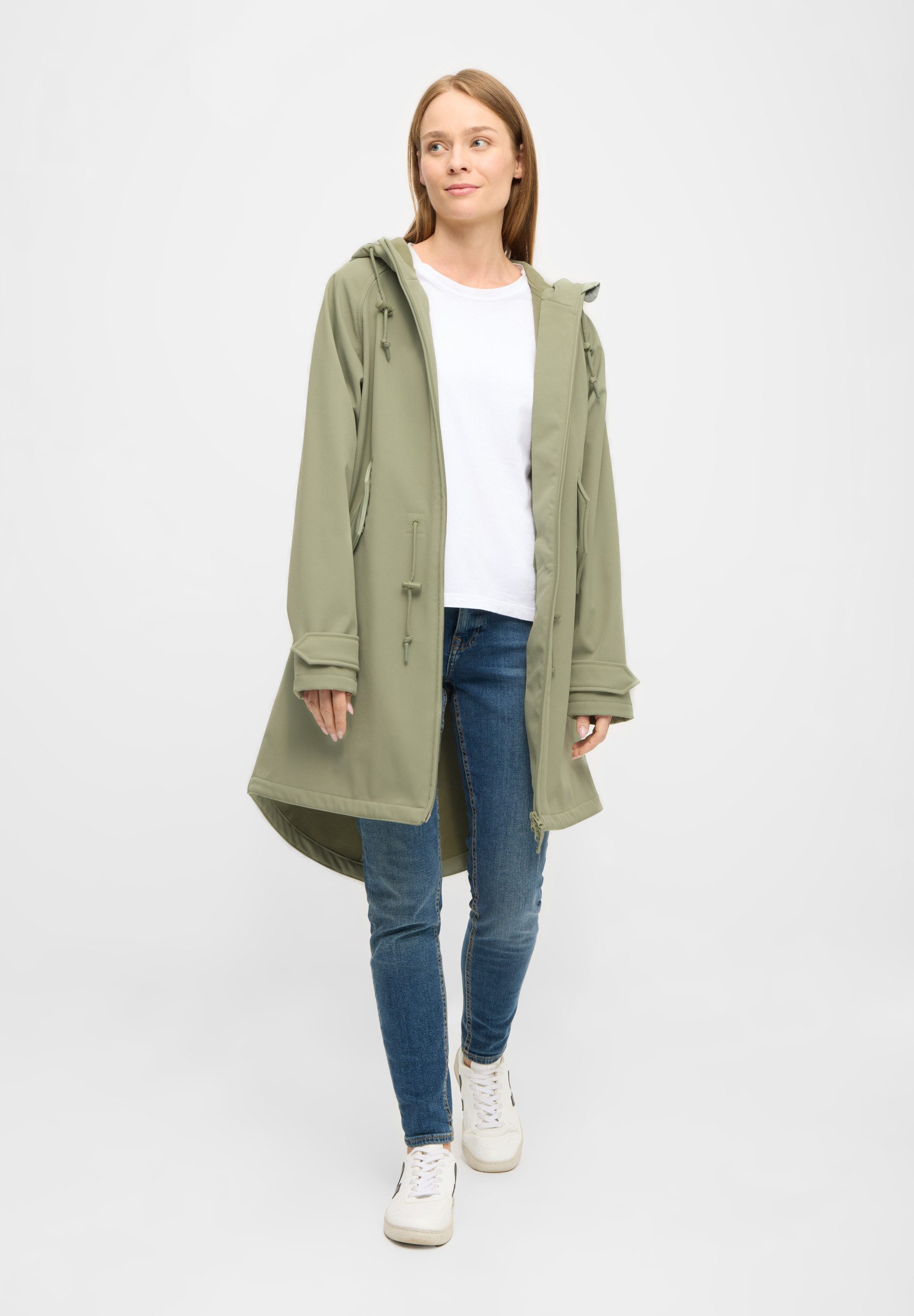 Derbe Softshelljacke Island Friese wasserabweisend, winddicht, Kapuze