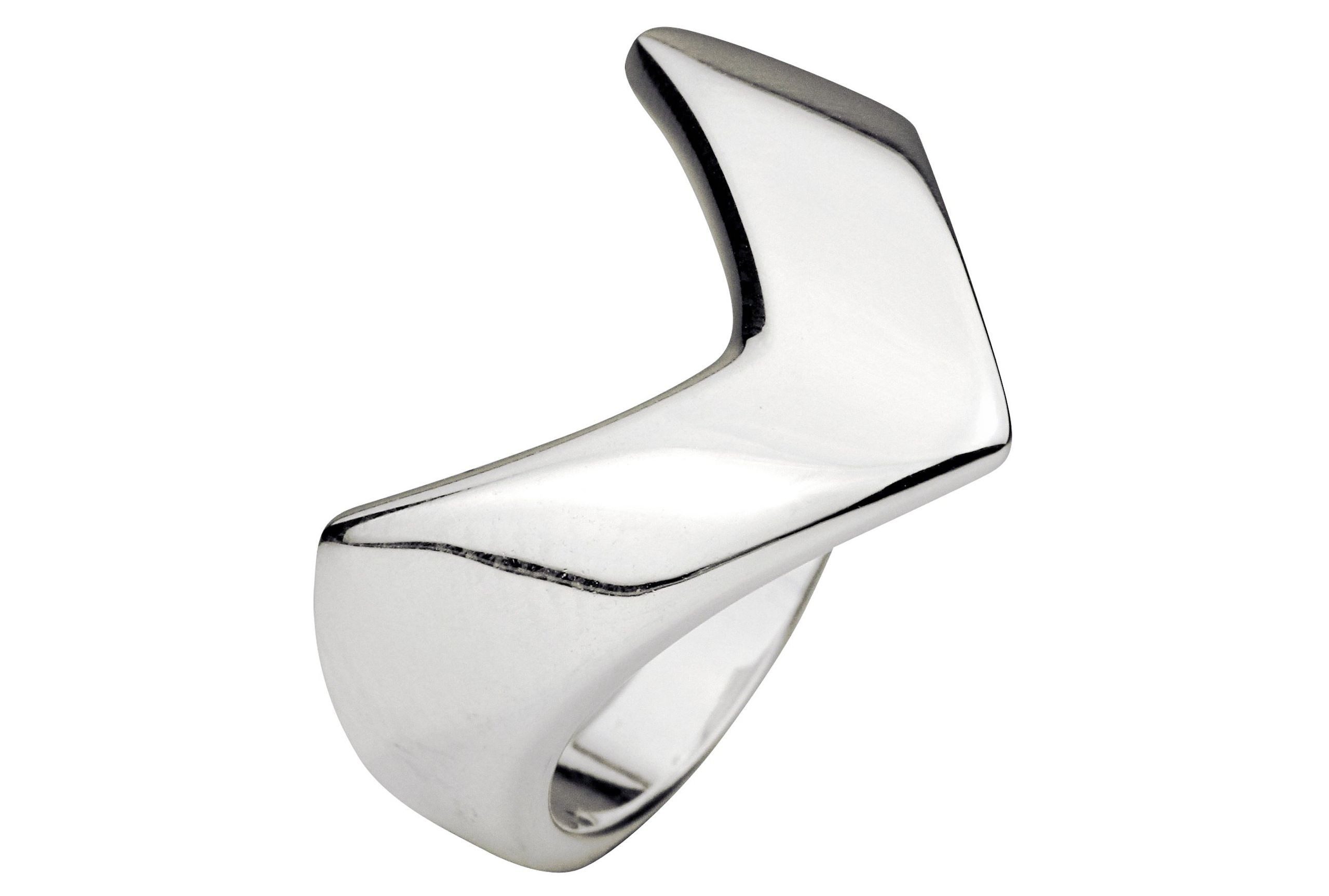 SILBERMOOS Silberring Bandring mit Spitze, 925 Sterling Silber