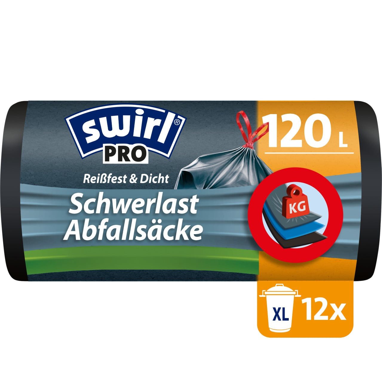 Swirl Müllbeutel Swirl® Schwerlast-Säcke Profi mit Zugband 120 L