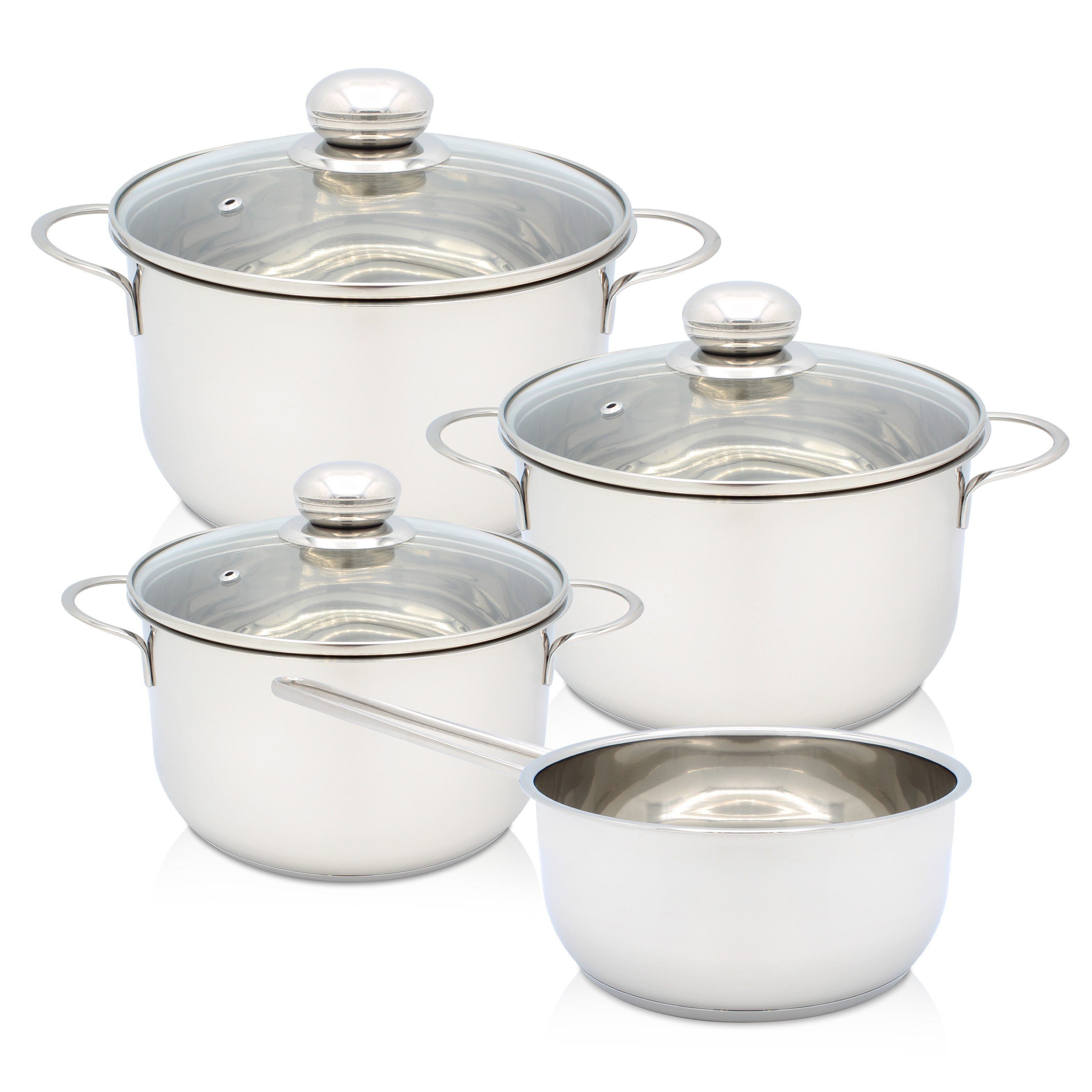 Krüger Topf-Set Saturn, Edelstahl (Set, 7-tlg), für Induktions-Kochfelder geeignet