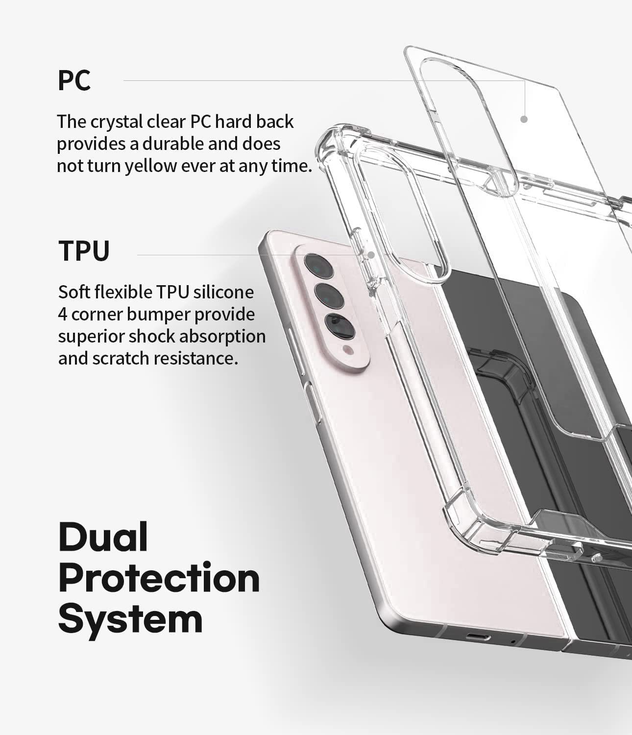 MSM Handyhülle Hülle für Samsung Galaxy Z Fold 4 Silikon Schutz TPU Tasche Klar Slim