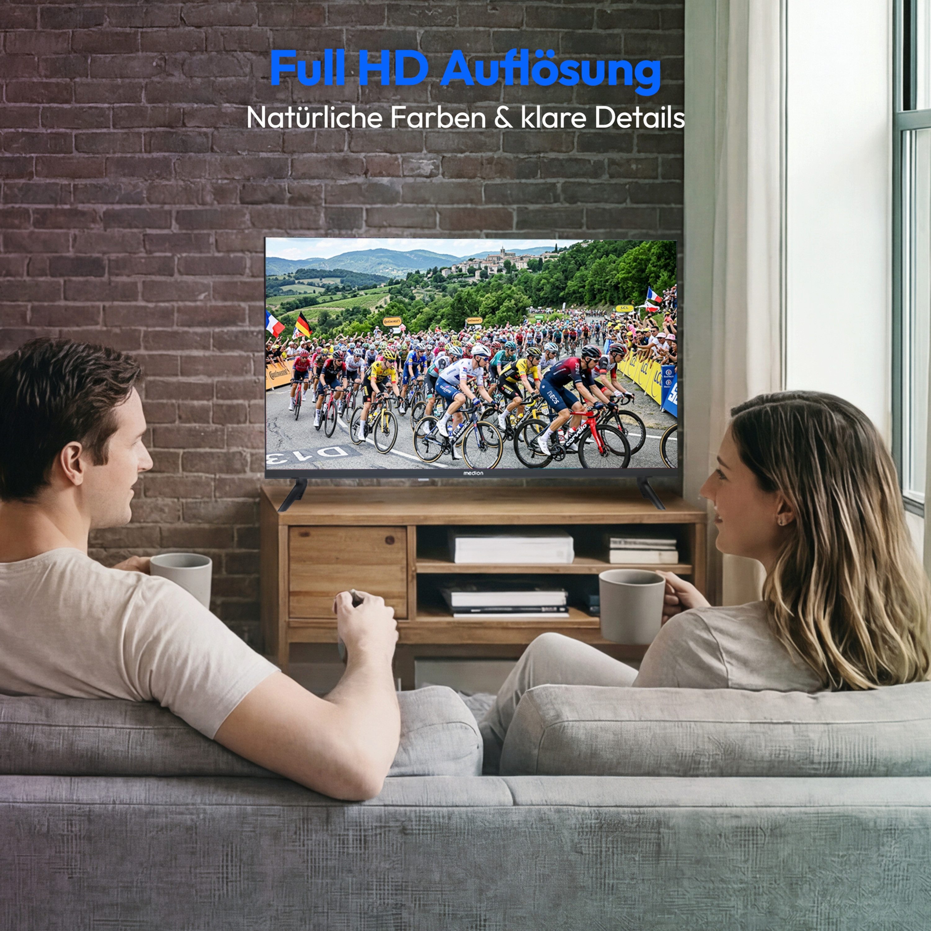 Medion® MD832102 LCD-LED Fernseher (80 cm/32 Zoll, 1080p Full HD, Smart-TV, Netflix, HBO Max, Prime Video, Disney+, Magenta TV, AppleTV, WOW)