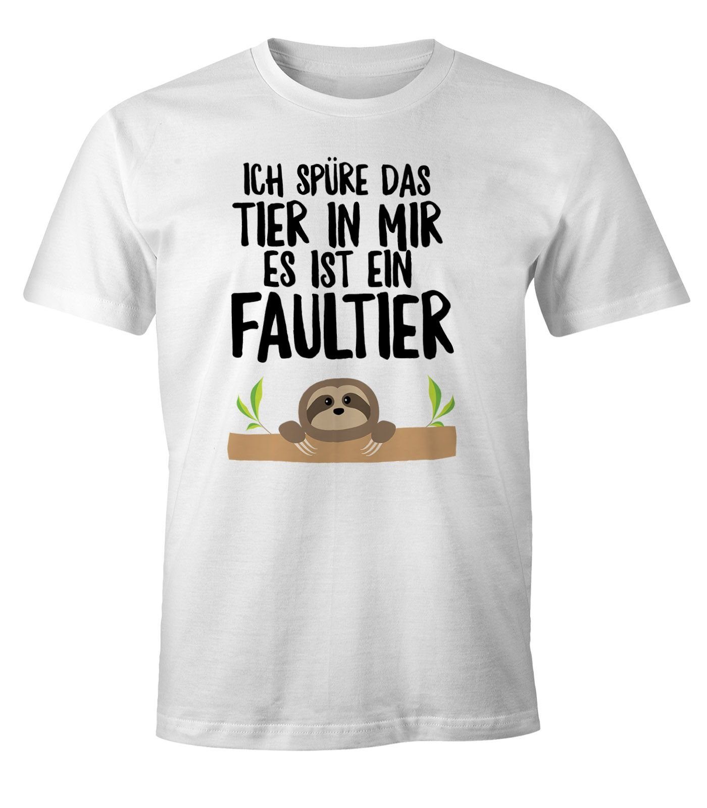 Print-Shirt Faultier Herren T-Shirt Ich spüre das Tier in mir, es ist ein