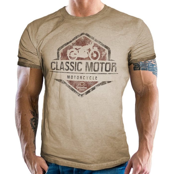 GASOLINE BANDIT® T-Shirt im Used Vintage Look für Biker Racer: Classic Motorcycle