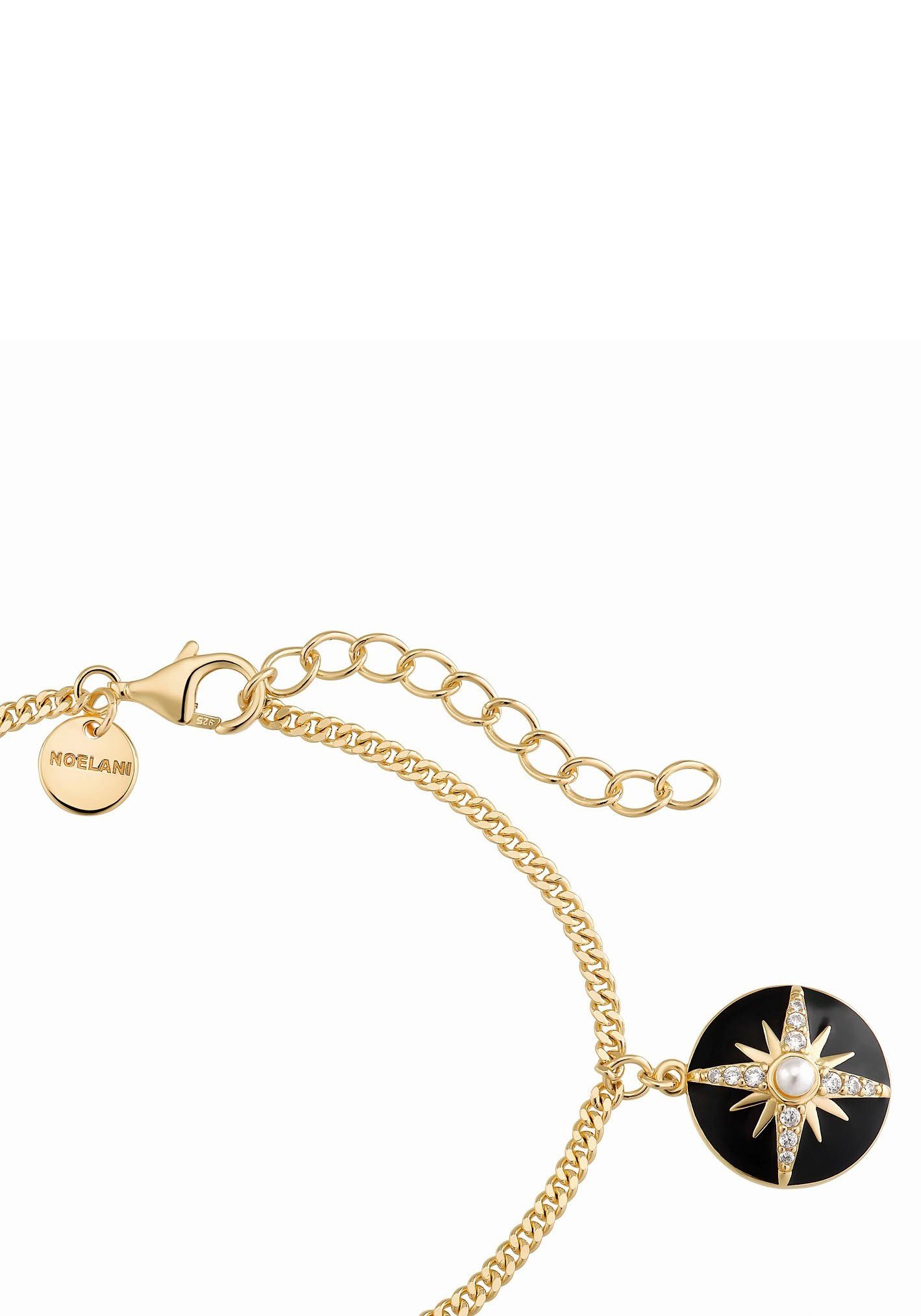 Noelani Armband Cosmic, 2034685, 2034686, Zirkonia, Süßwasserzuchtperle mit gelbgoldfarben-schwarz-kristallweiß-weiß Muschelkernperle, mit