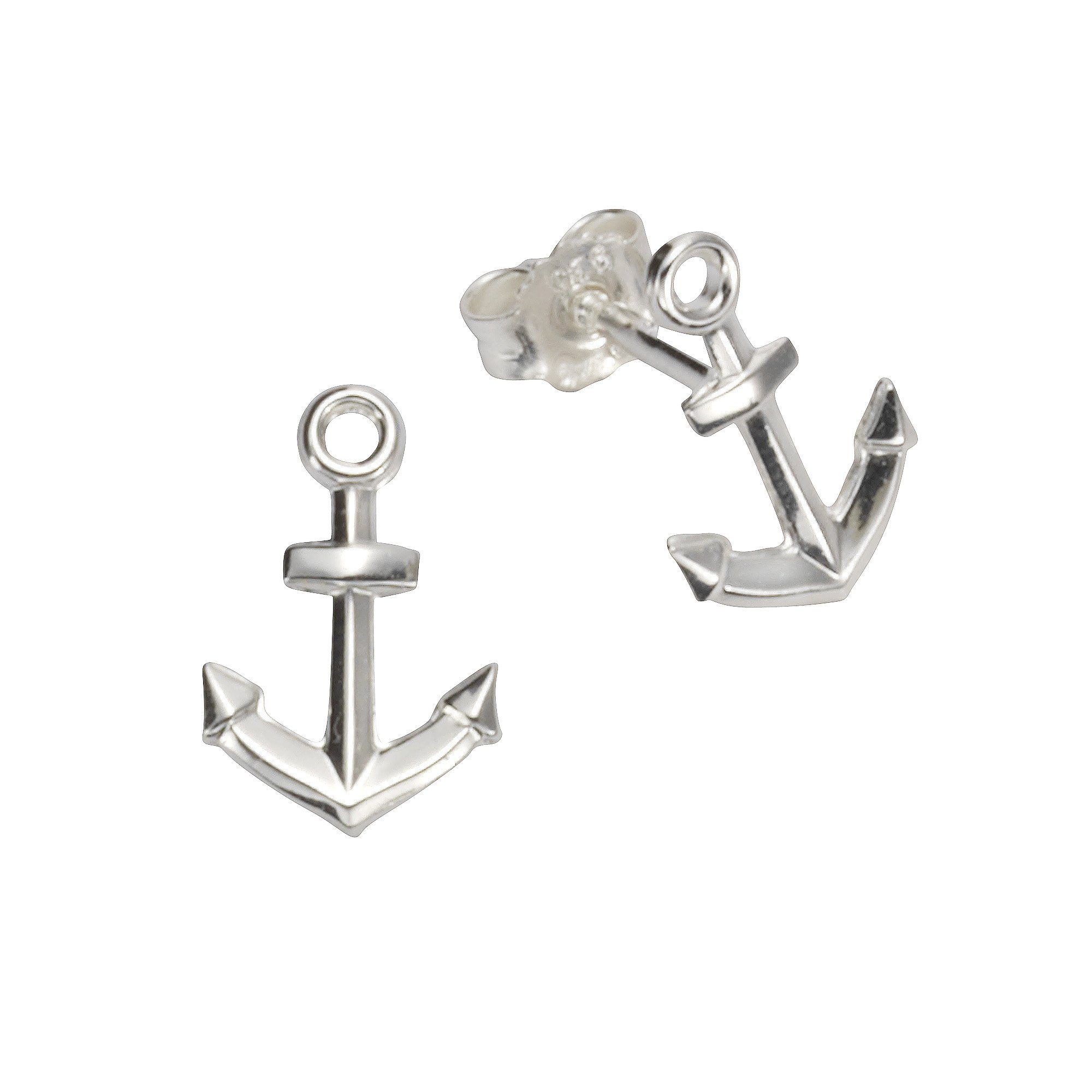 Paar Ohrstecker 925 Silber rhodiniert Anker