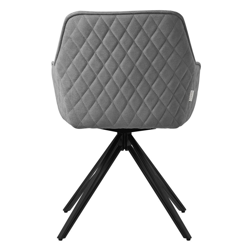 ML-DESIGN Polsterstuhl Esszimmerstuhl aus Textil Webstoff mit Metallbeine 360° drehbar (1 St), Stuhl mit Rücken-& Armlehne Grau Küchenstuhl Wohnzimmerstuhl – Bild 4 von 5