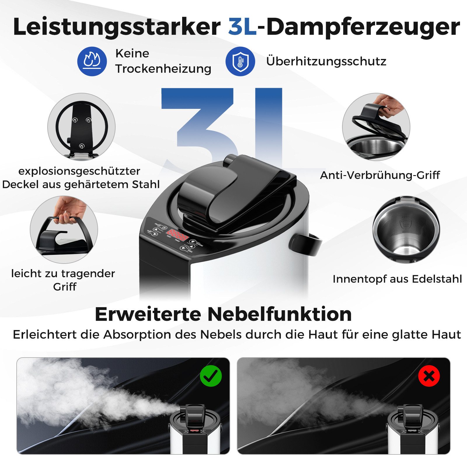 COSTWAY Sauna 1000W, 3L Dampfgenerator, mit günstig online kaufen