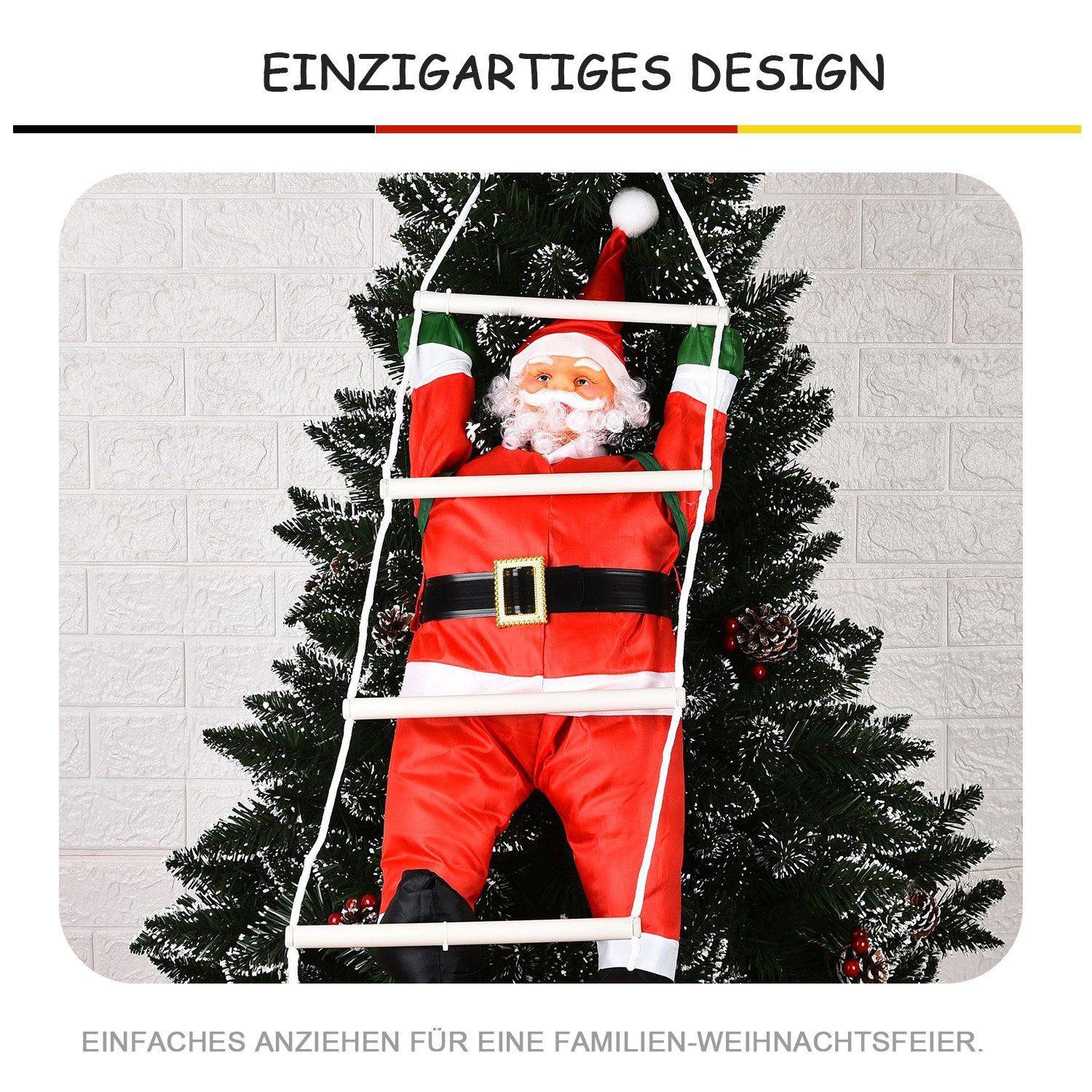 60cm, Weihnachtsmann Kletterseil Höhe Weihnachtsmannes Weihnachtsdekoration Dekofiguren MAGICSHE des rot1