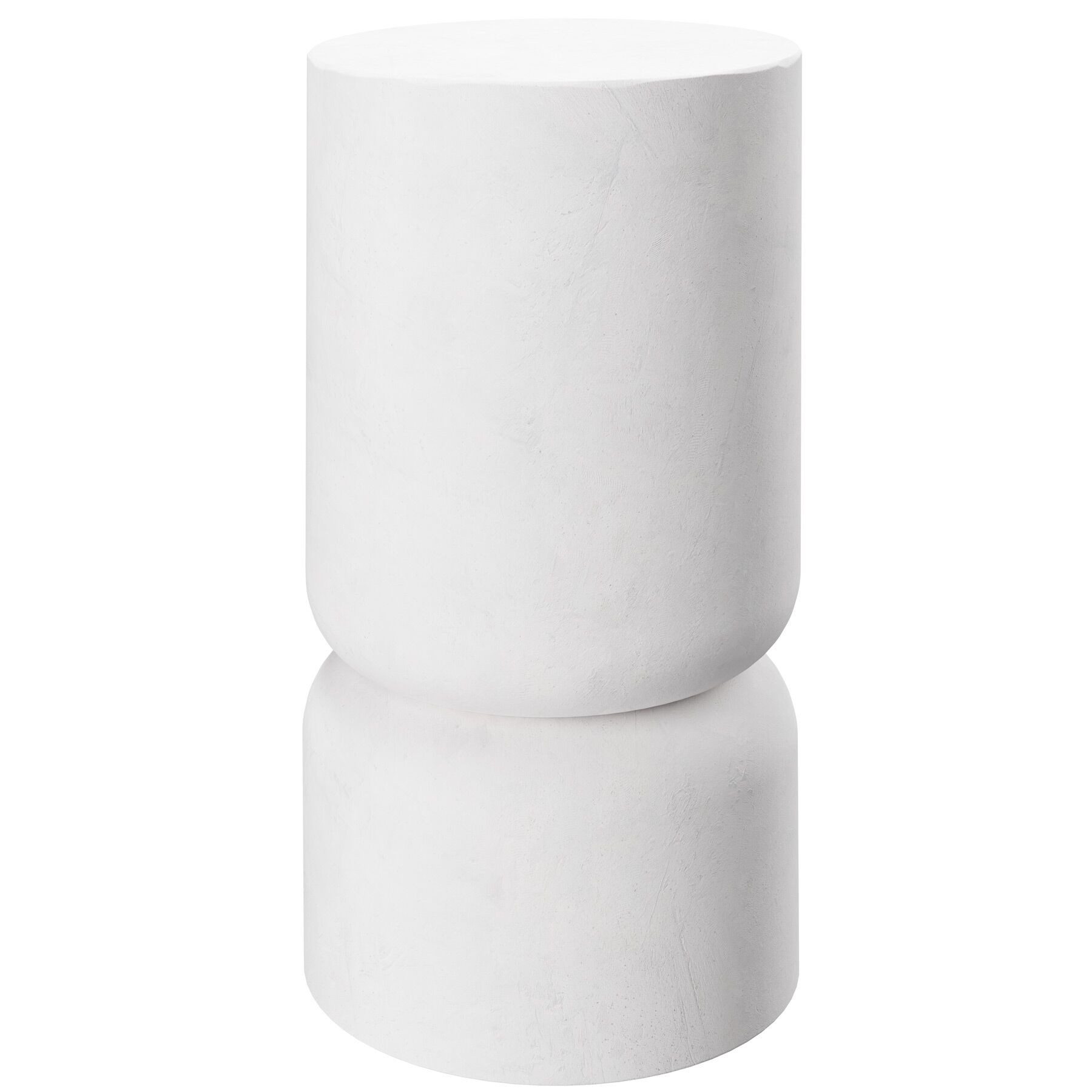 tectake Beistelltisch 2er-Set Ablagetisch, Maße: 28 x 54,5 cm, robustes Magnesiumoxid (Sofatisch Amine, 1-St., in weiß), Chubby-Design, wetterfest, inkl. Bodenschoner, Belastbarkeit je 15 kg