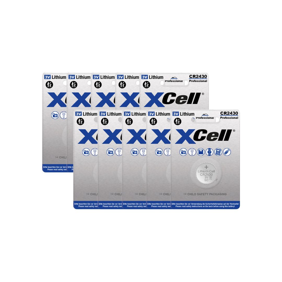 VARTA 10x XCell CR2430 Lithium-Knopfzelle 3V – 1er Blister Knopfzelle, (3 V)